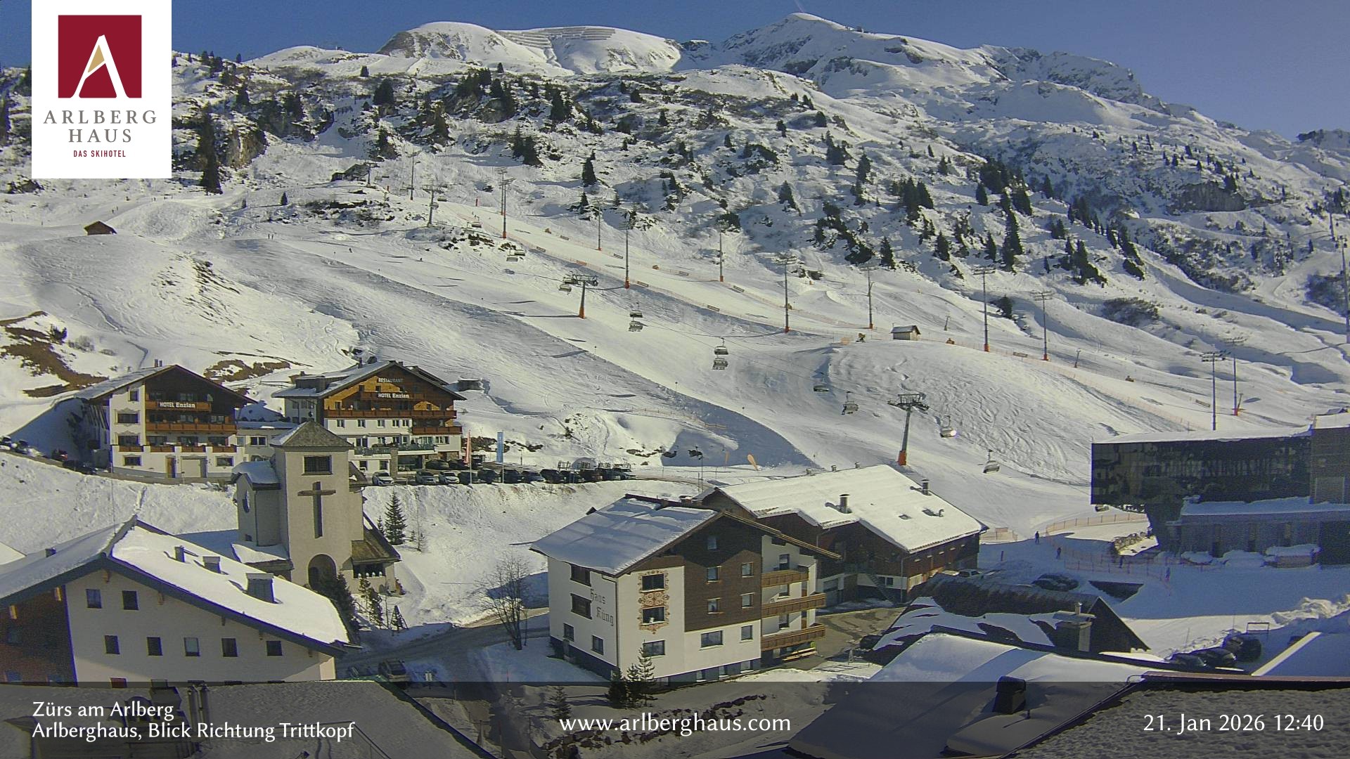 Archiv Foto Webcam Zürs: Hotel Arlberghaus