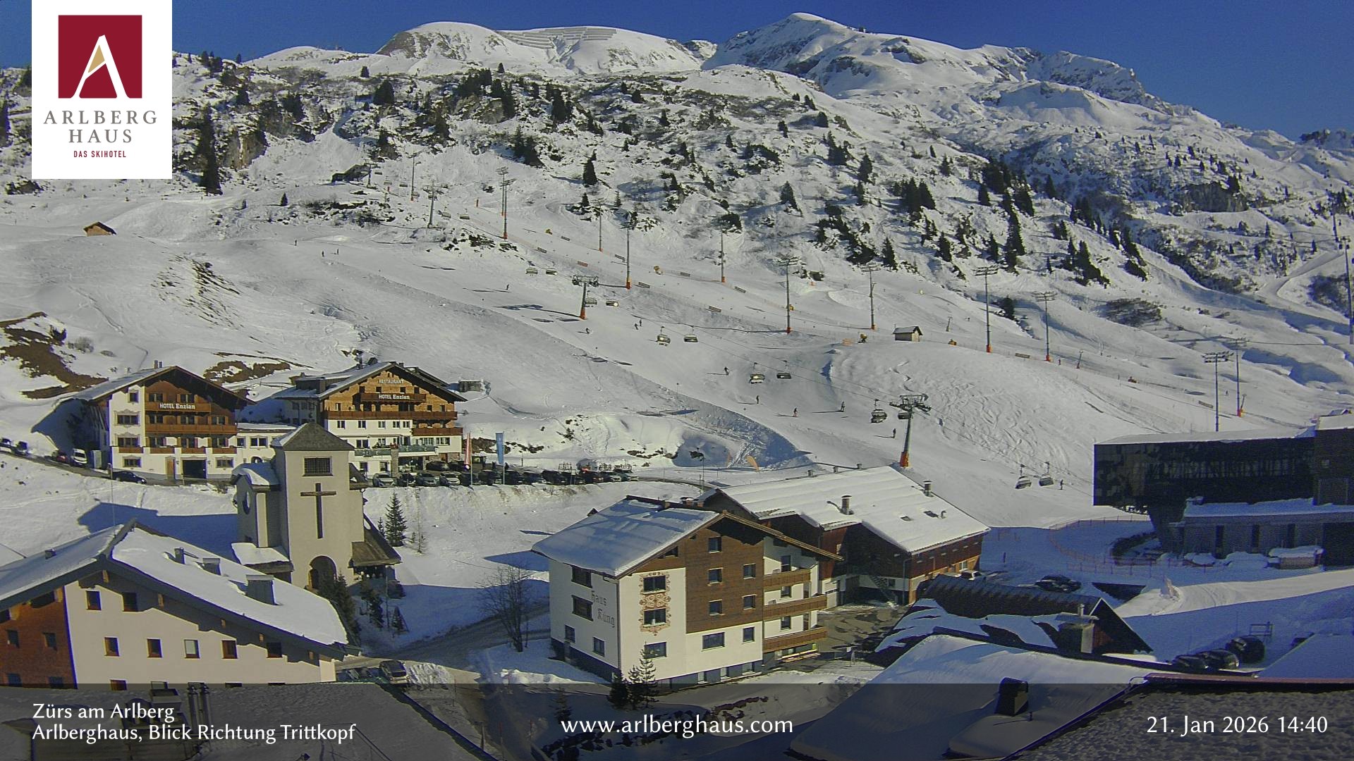 Archiv Foto Webcam Zürs: Hotel Arlberghaus