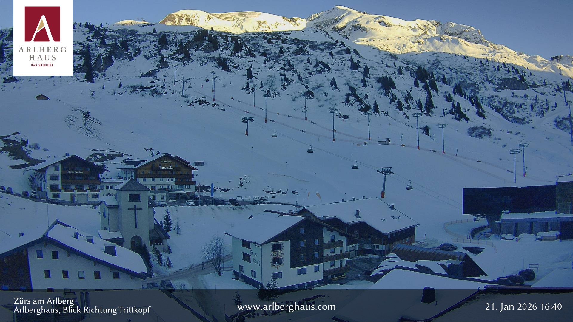 Archiv Foto Webcam Zürs: Hotel Arlberghaus