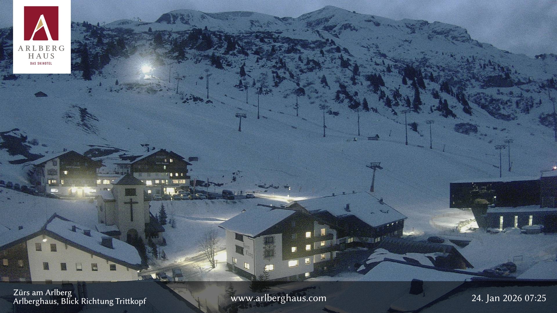 Archiv Foto Webcam Zürs: Hotel Arlberghaus