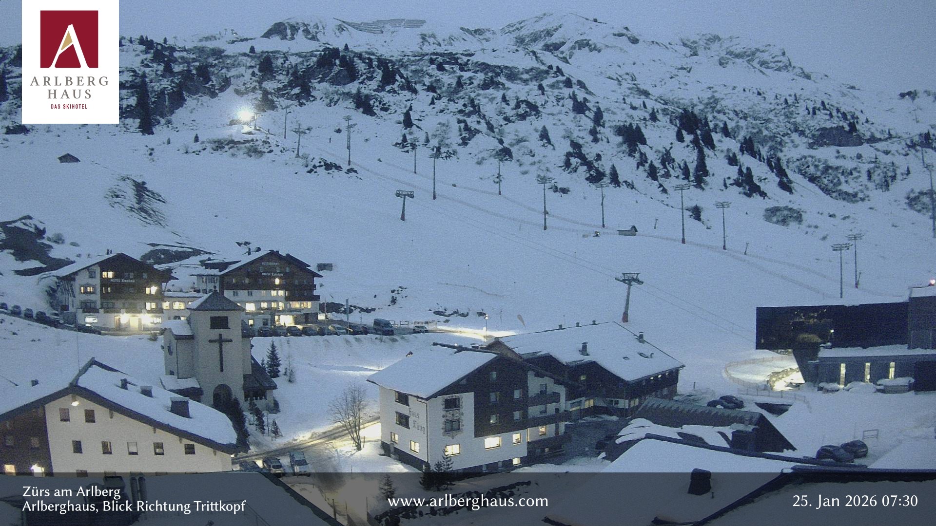 Archiv Foto Webcam Zürs: Hotel Arlberghaus