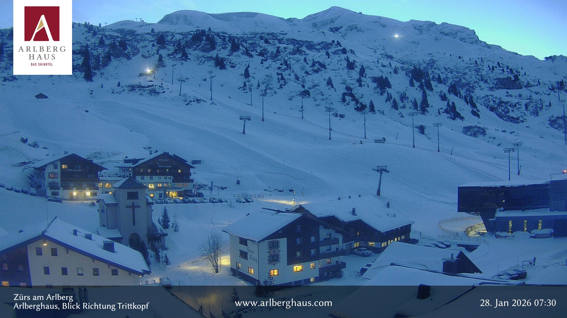 Archiv Foto Webcam Zürs: Hotel Arlberghaus