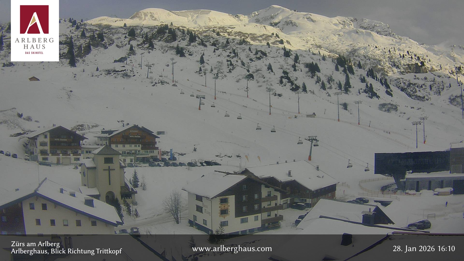 Archiv Foto Webcam Zürs: Hotel Arlberghaus