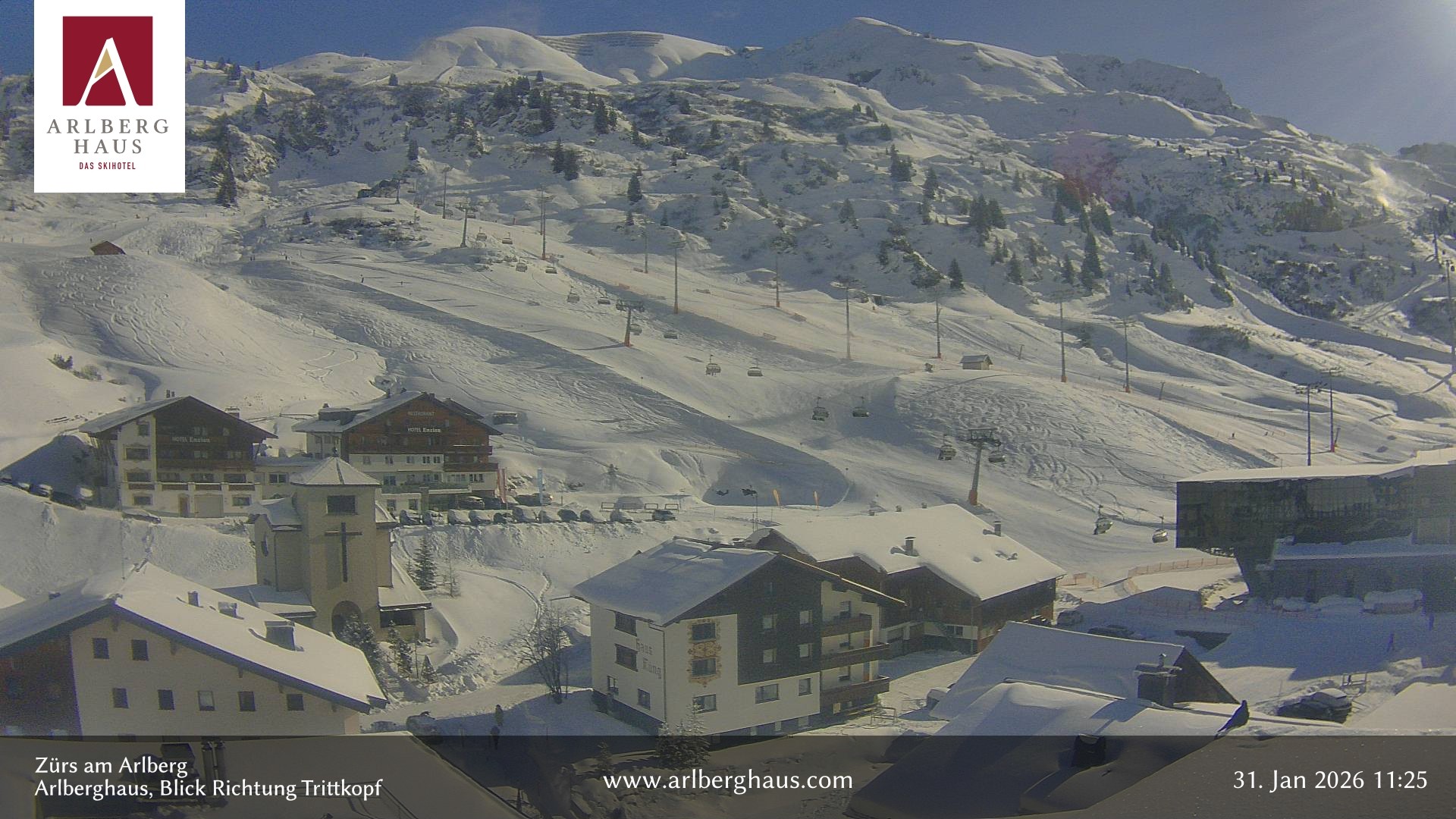 Archiv Foto Webcam Zürs: Hotel Arlberghaus