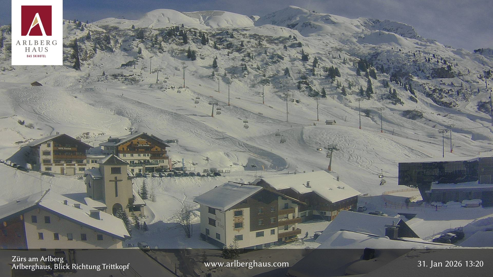 Archived image Webcam Arlberghaus at Zuers
