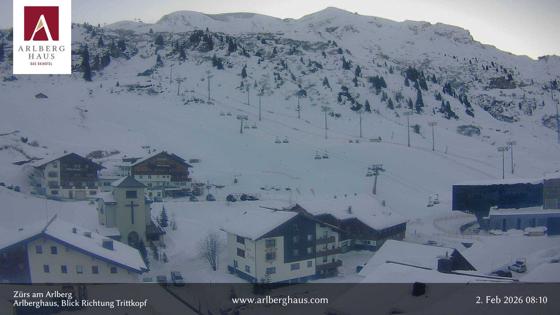 Archiv Foto Webcam Zürs: Hotel Arlberghaus