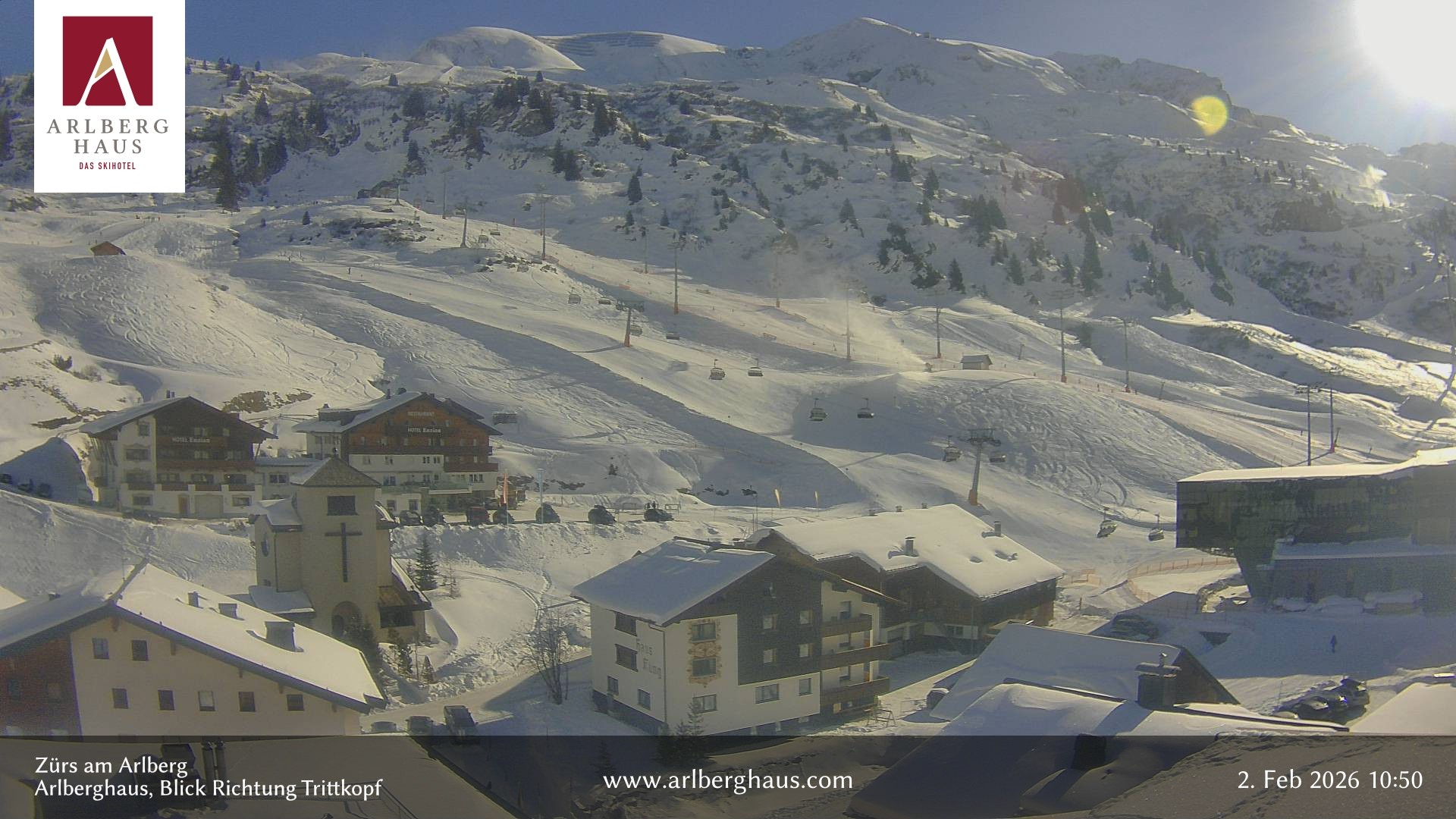Archiv Foto Webcam Zürs: Hotel Arlberghaus