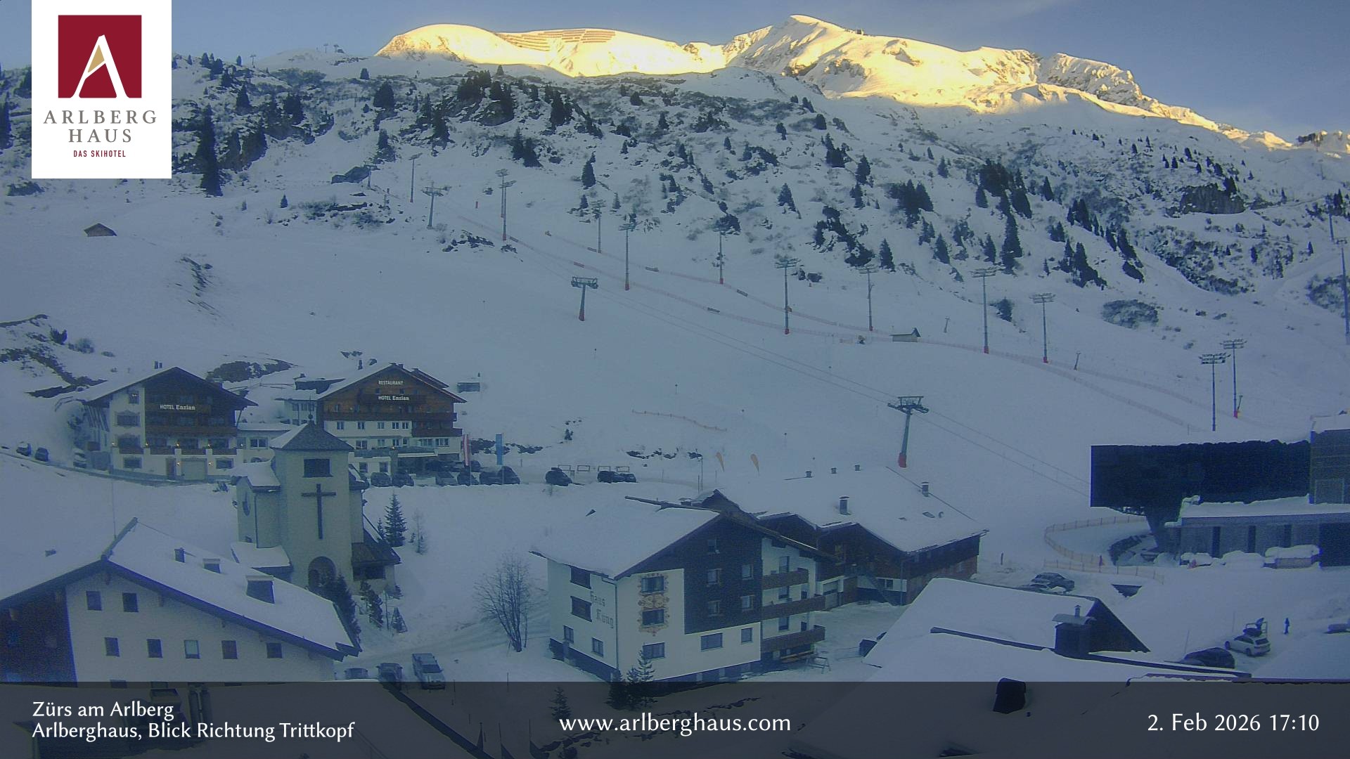 Archiv Foto Webcam Zürs: Hotel Arlberghaus