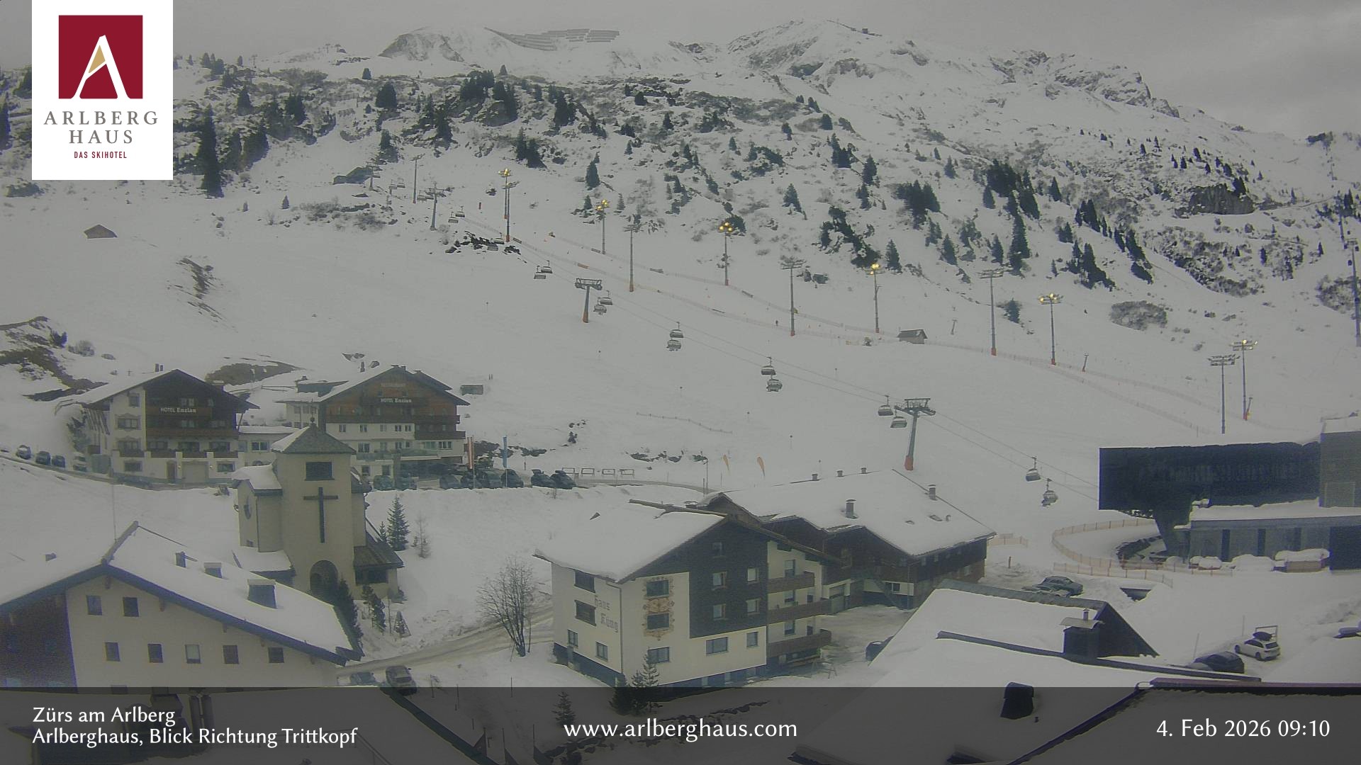 Archiv Foto Webcam Zürs: Hotel Arlberghaus