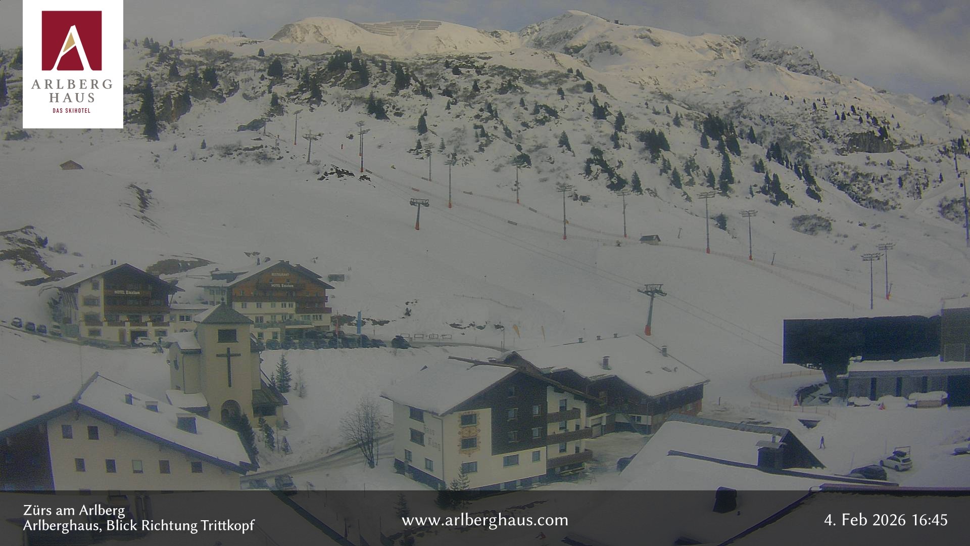 Archiv Foto Webcam Zürs: Hotel Arlberghaus