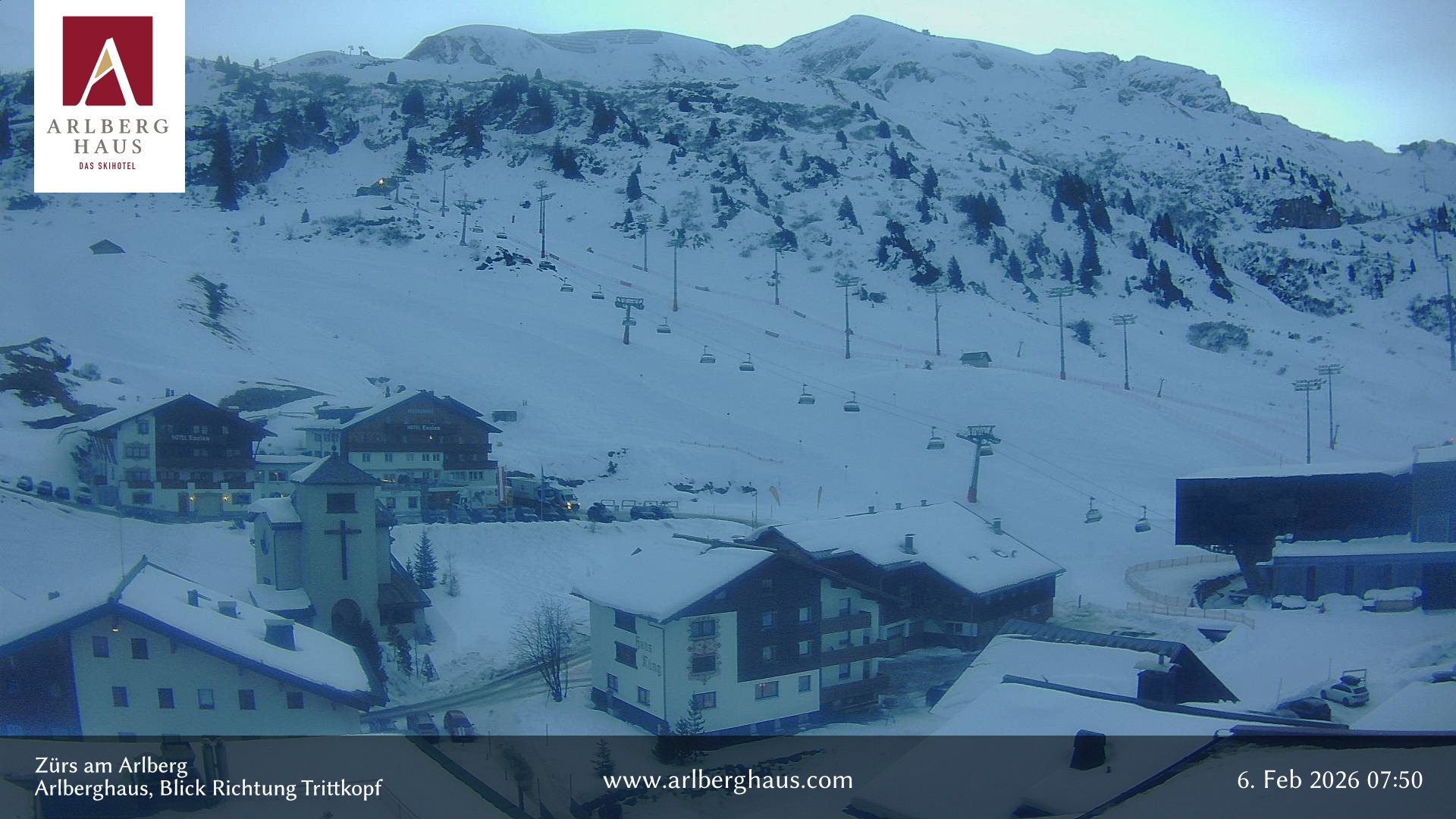 Archiv Foto Webcam Zürs: Hotel Arlberghaus