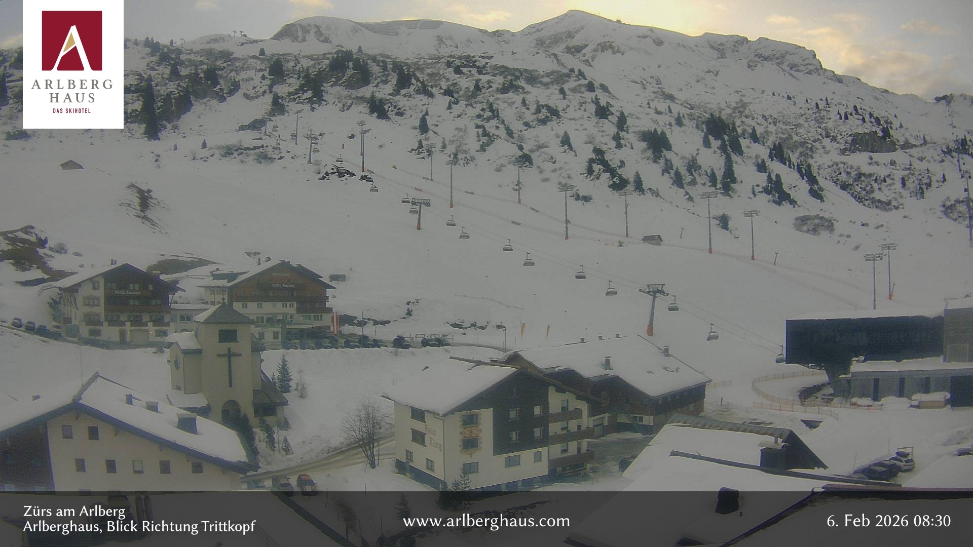Archiv Foto Webcam Zürs: Hotel Arlberghaus