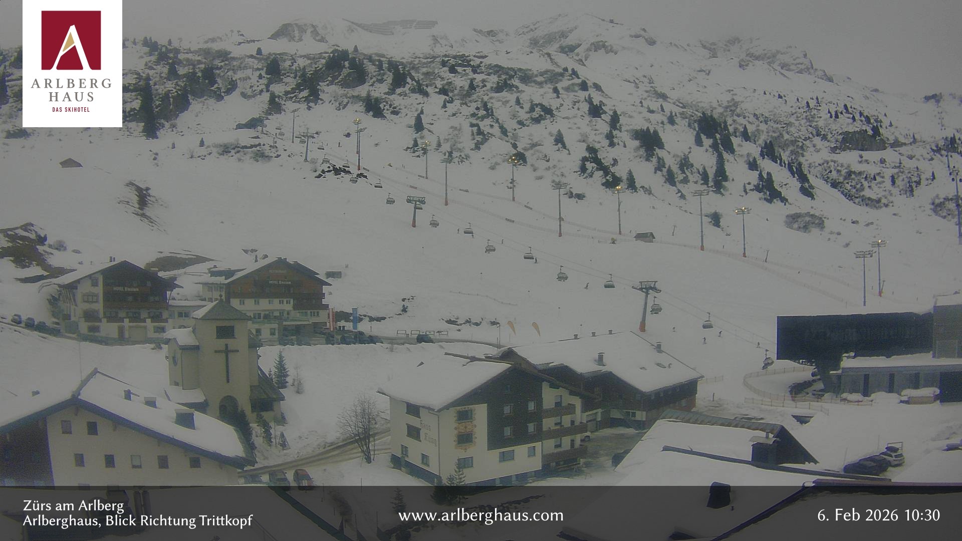 Archiv Foto Webcam Zürs: Hotel Arlberghaus