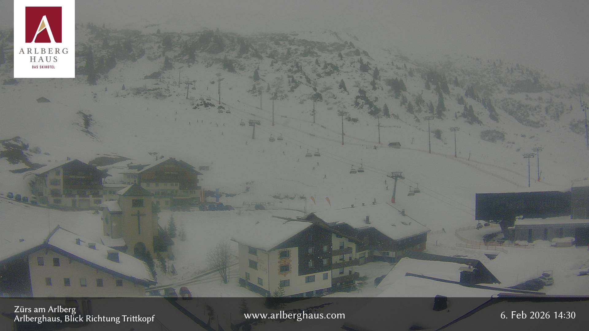 Archiv Foto Webcam Zürs: Hotel Arlberghaus