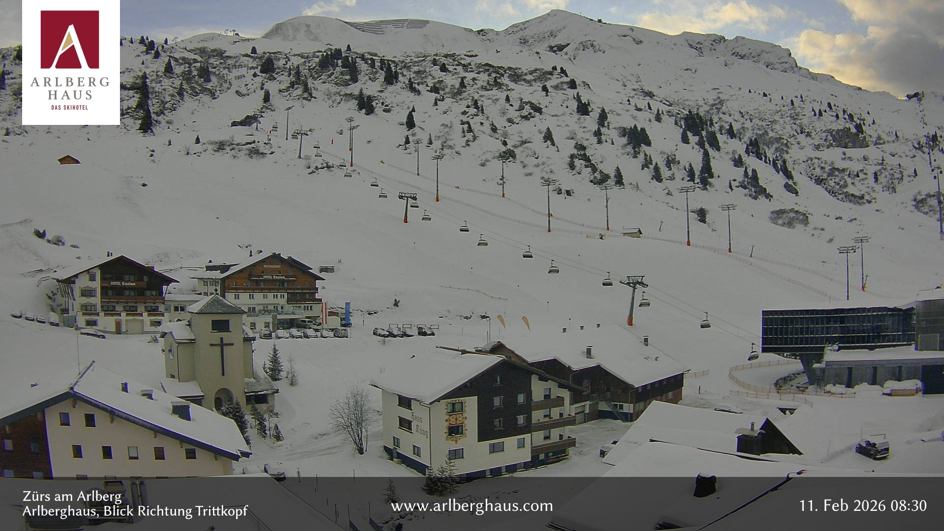 Archiv Foto Webcam Zürs: Hotel Arlberghaus