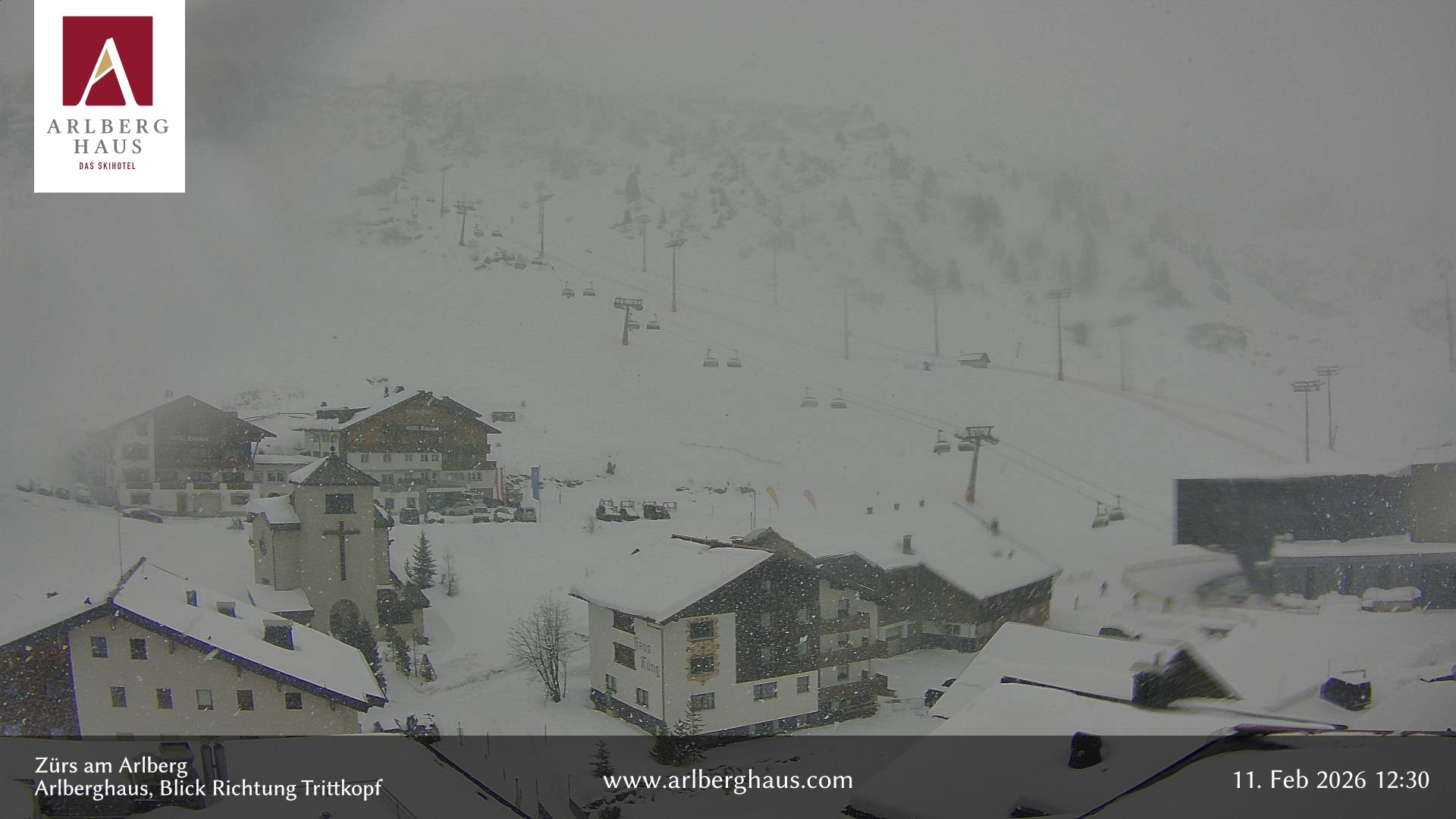 Archiv Foto Webcam Zürs: Hotel Arlberghaus