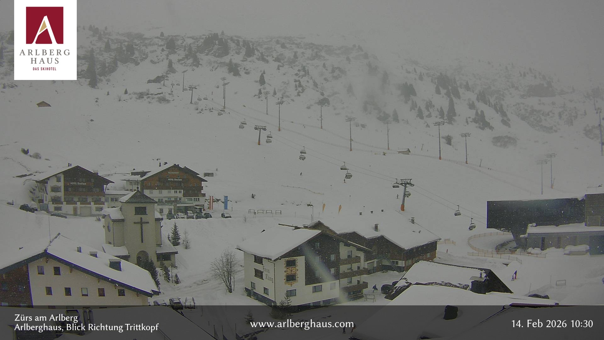 Archiv Foto Webcam Zürs: Hotel Arlberghaus