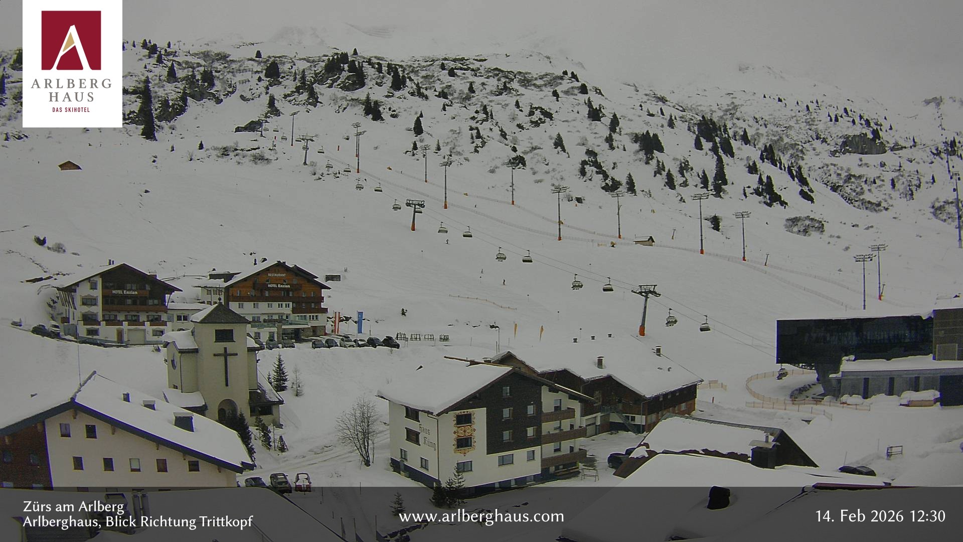 Archiv Foto Webcam Zürs: Hotel Arlberghaus