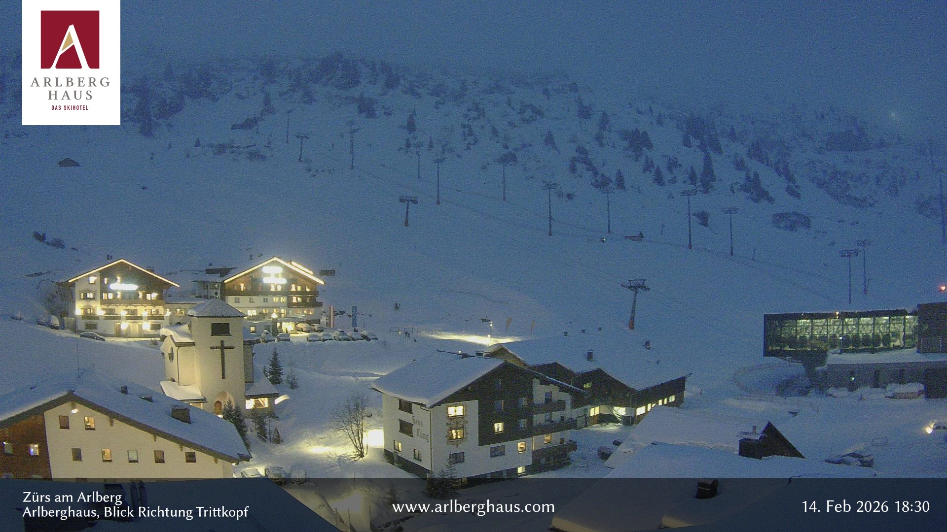 Archiv Foto Webcam Zürs: Hotel Arlberghaus