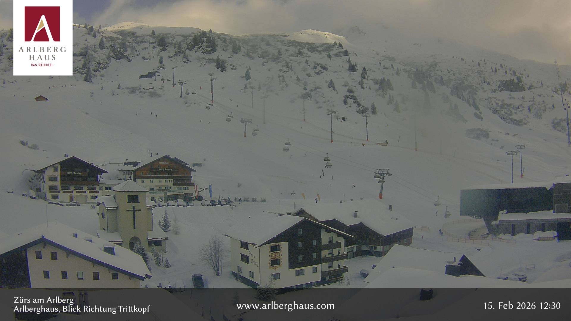 Archiv Foto Webcam Zürs: Hotel Arlberghaus