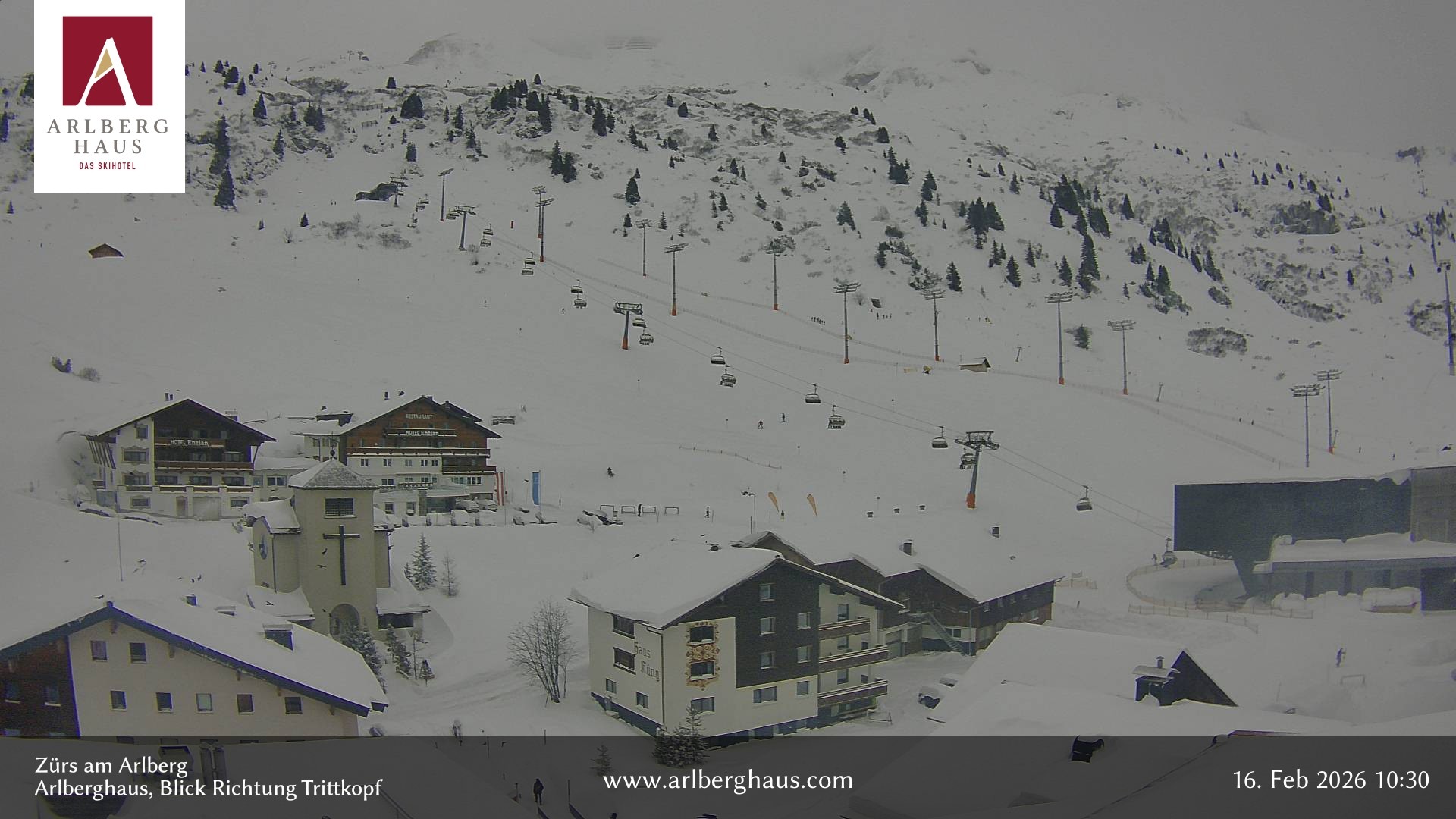 Archiv Foto Webcam Zürs: Hotel Arlberghaus