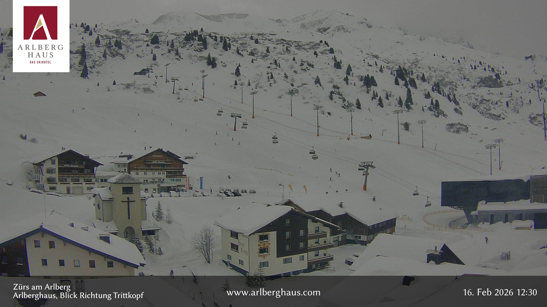 Archiv Foto Webcam Zürs: Hotel Arlberghaus