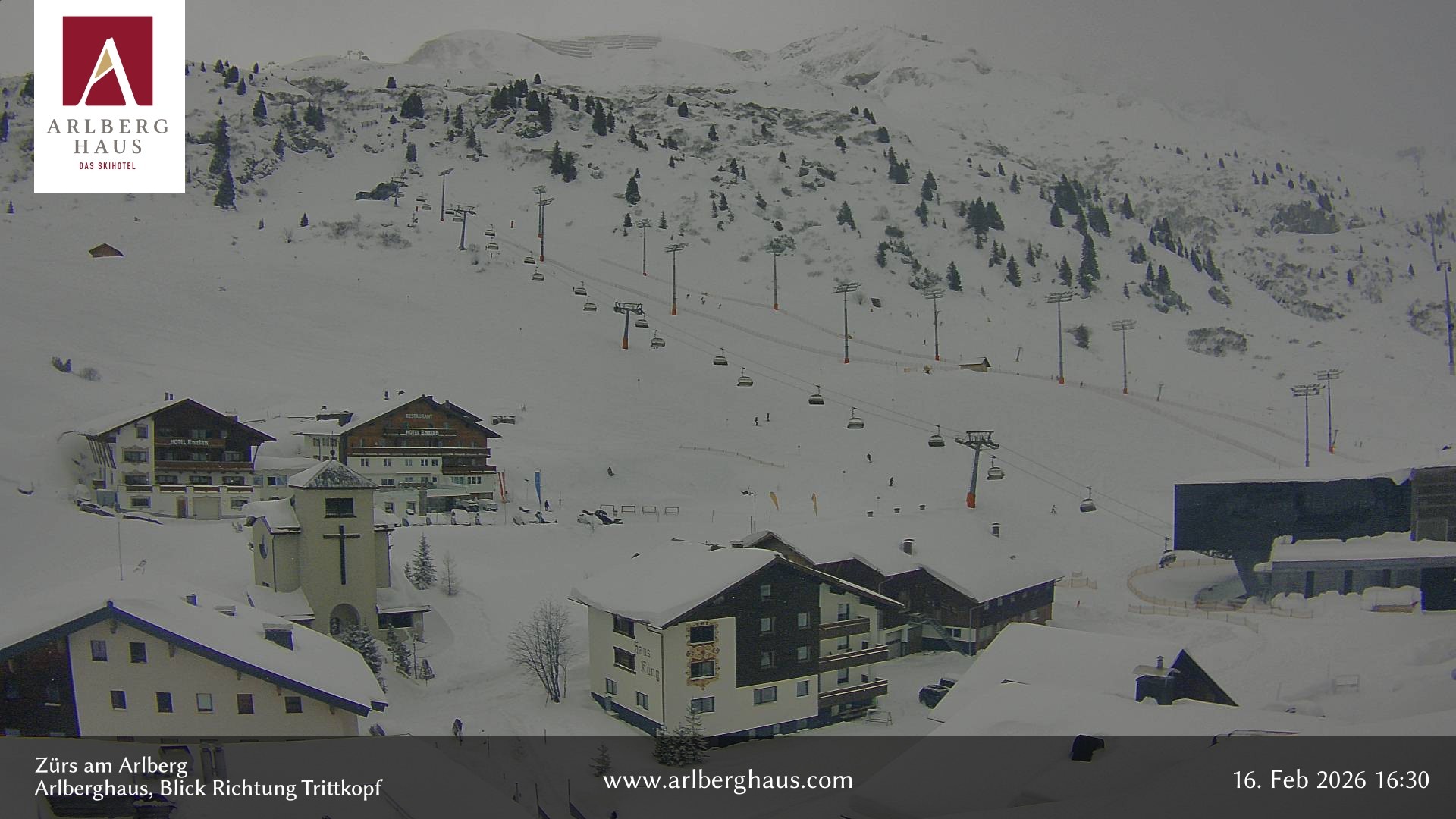 Archiv Foto Webcam Zürs: Hotel Arlberghaus