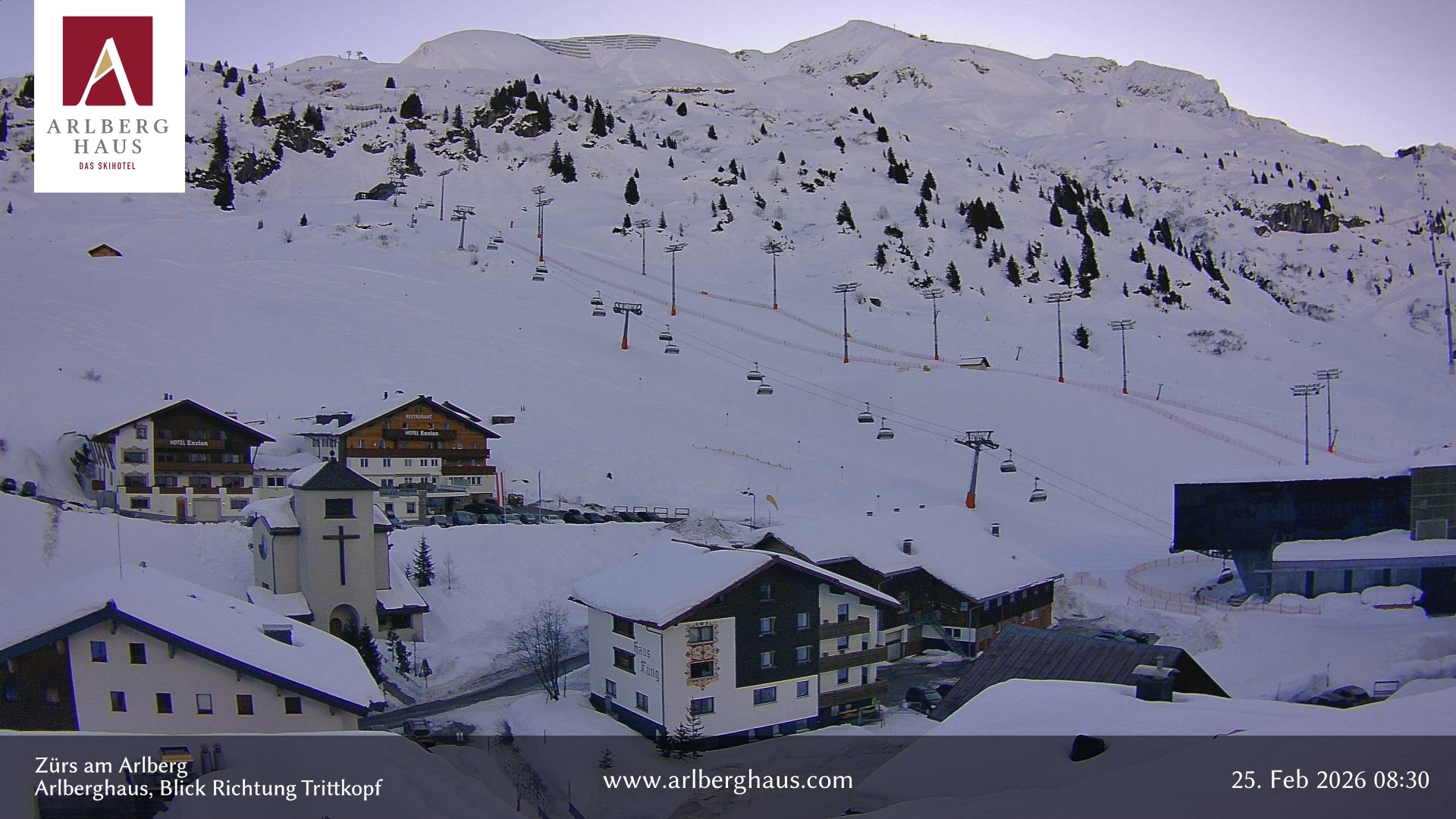 Archived image Webcam Arlberghaus at Zuers