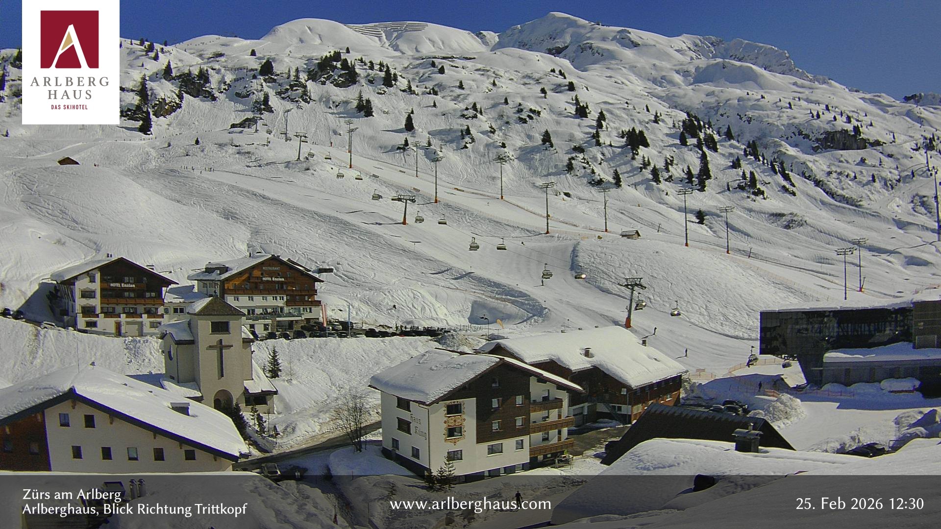 Archiv Foto Webcam Zürs: Hotel Arlberghaus