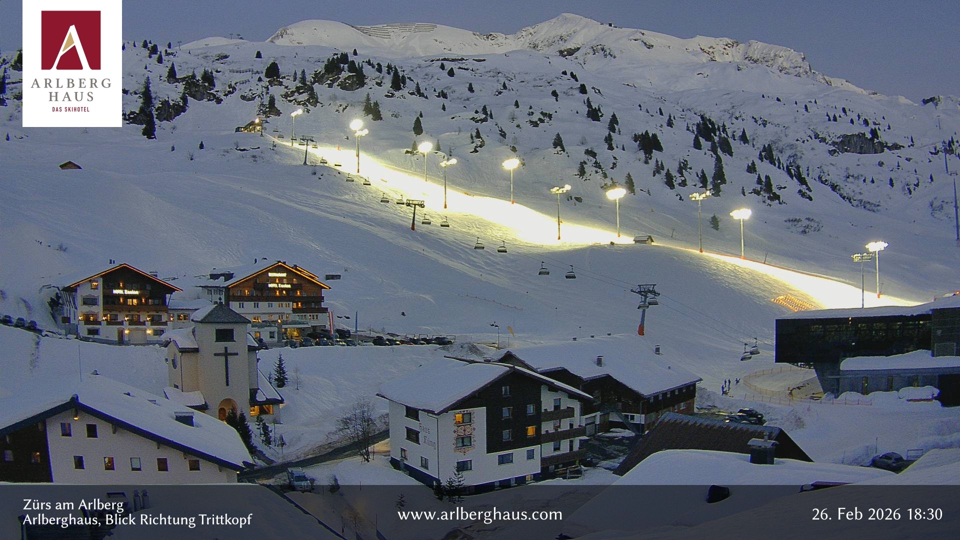 Archived image Webcam Arlberghaus at Zuers