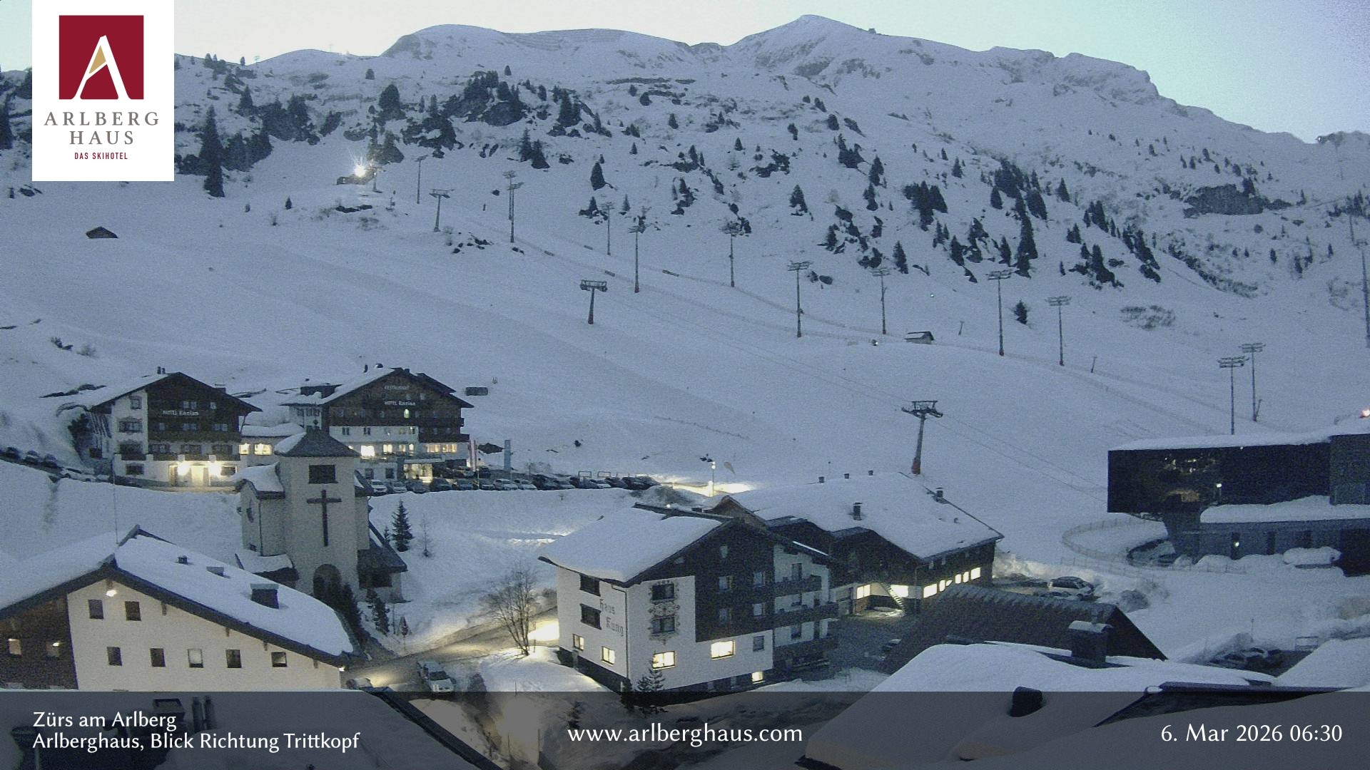 Archiv Foto Webcam Zürs: Hotel Arlberghaus