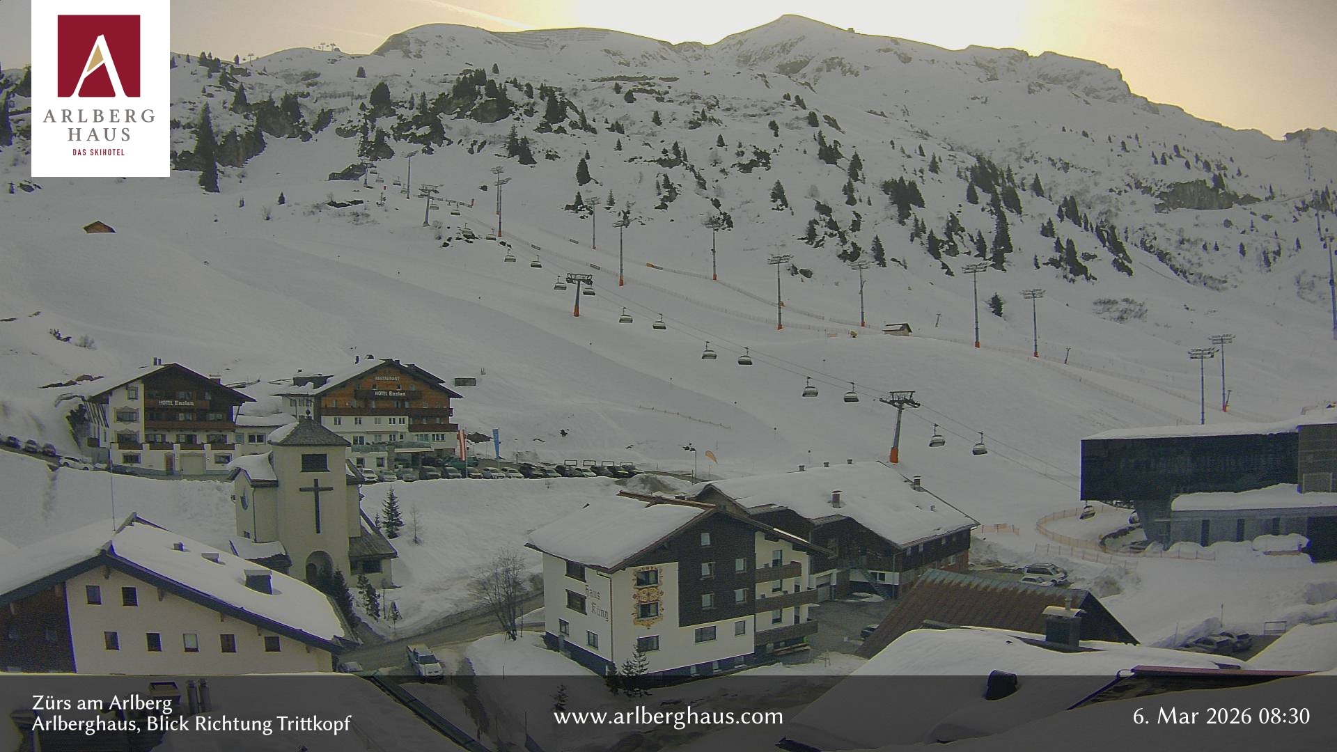 Archiv Foto Webcam Zürs: Hotel Arlberghaus