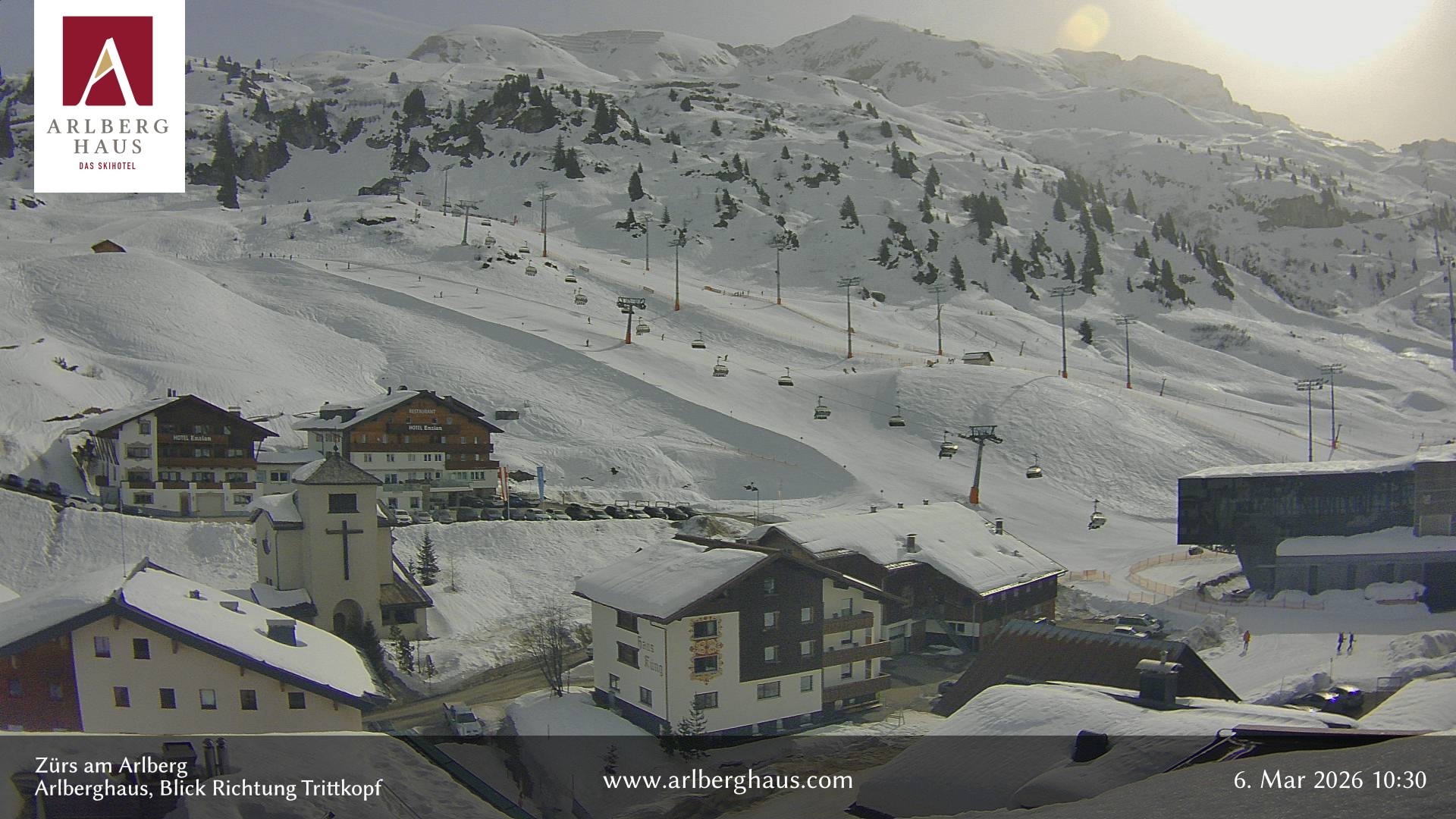 Archiv Foto Webcam Zürs: Hotel Arlberghaus