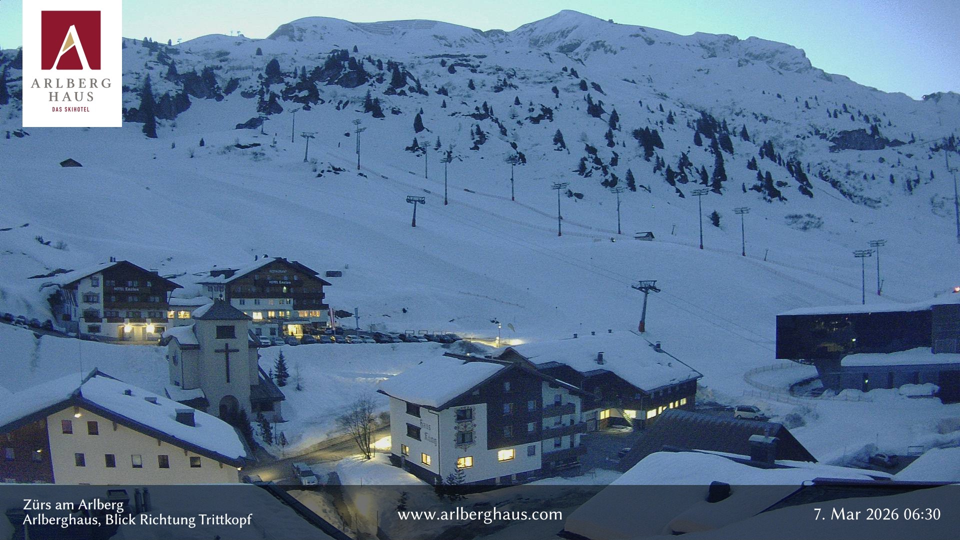 Archiv Foto Webcam Zürs: Hotel Arlberghaus