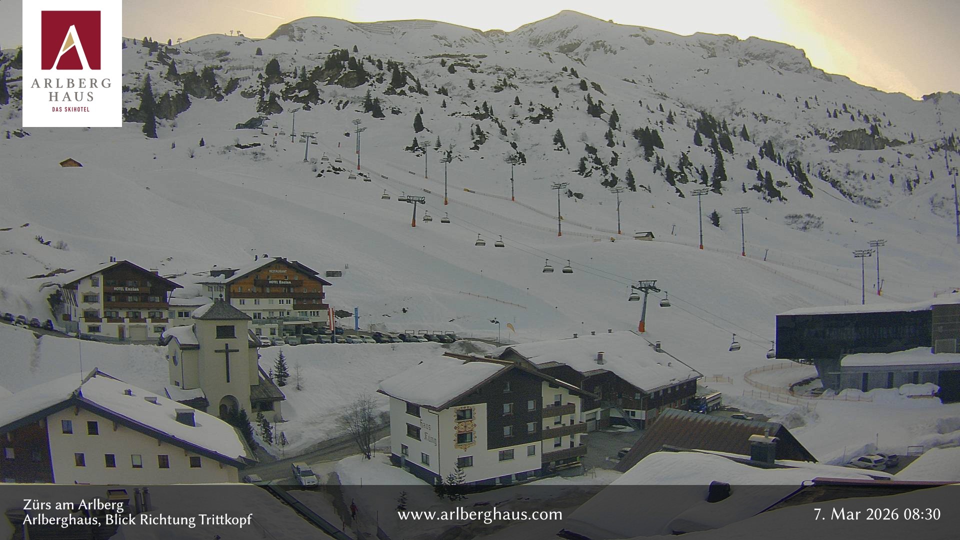 Archiv Foto Webcam Zürs: Hotel Arlberghaus
