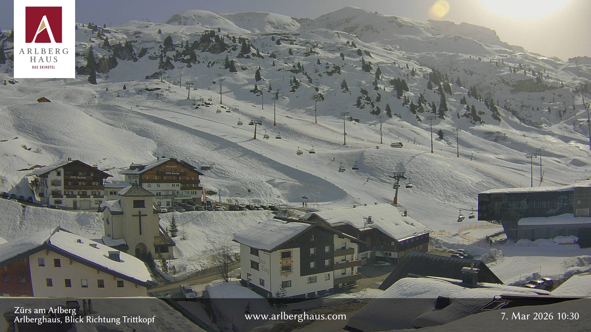 Archiv Foto Webcam Zürs: Hotel Arlberghaus