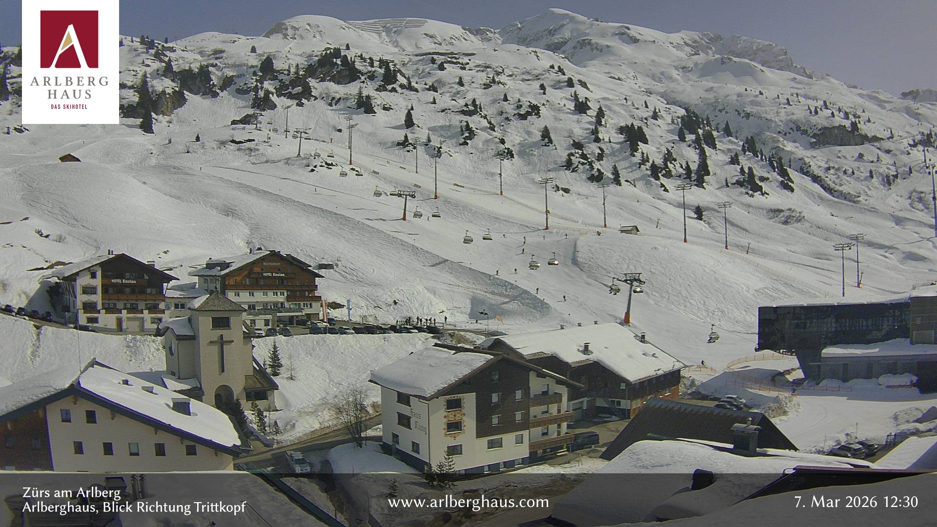 Archiv Foto Webcam Zürs: Hotel Arlberghaus