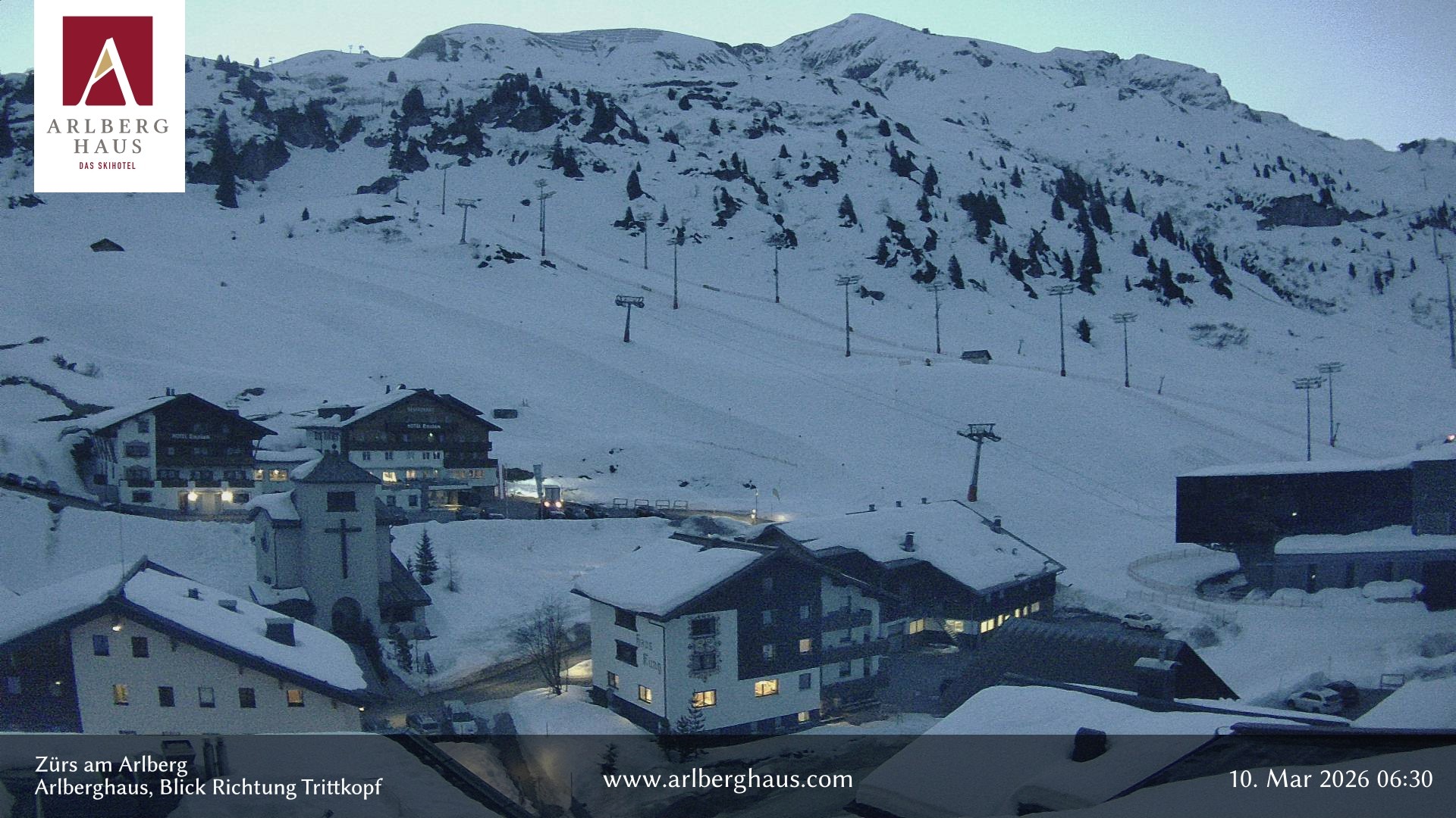 Archiv Foto Webcam Zürs: Hotel Arlberghaus