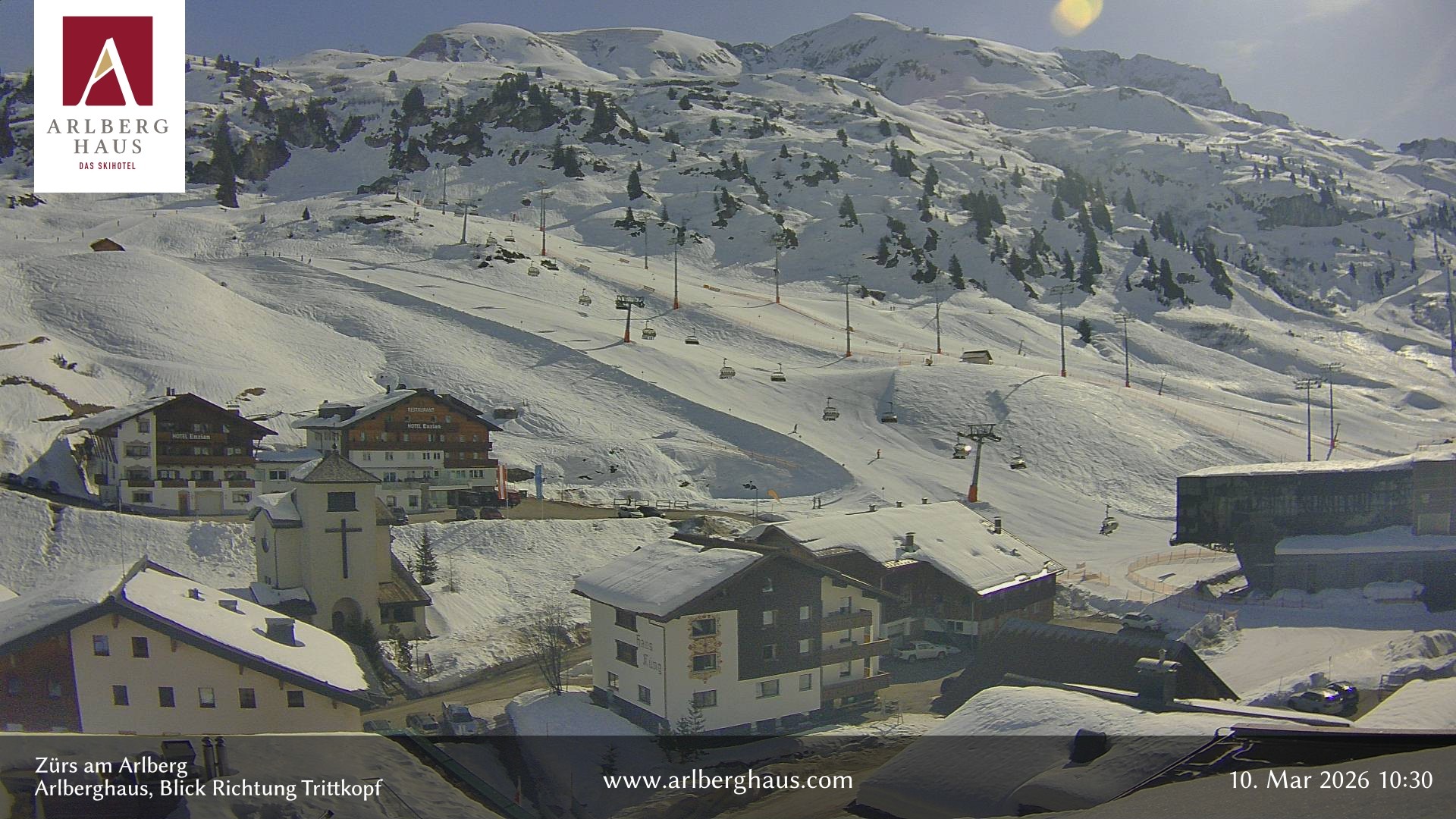 Archiv Foto Webcam Zürs: Hotel Arlberghaus