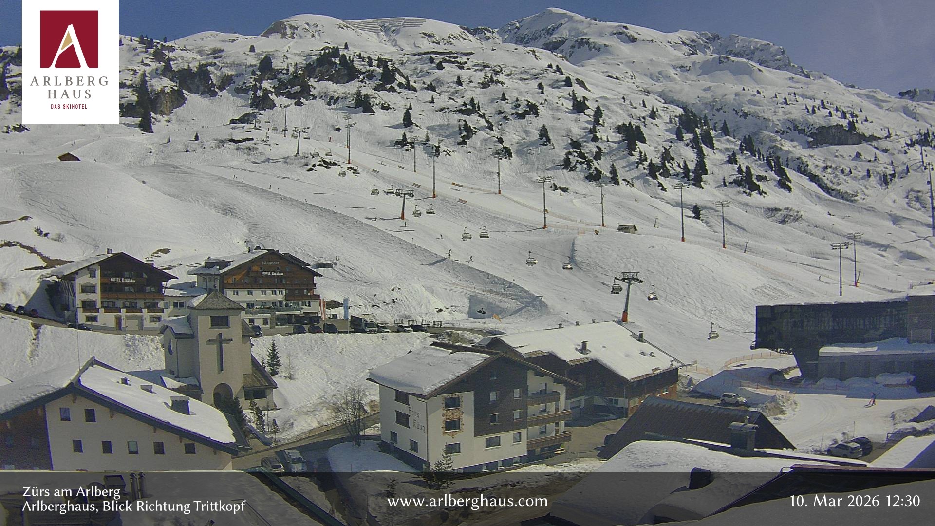 Archiv Foto Webcam Zürs: Hotel Arlberghaus