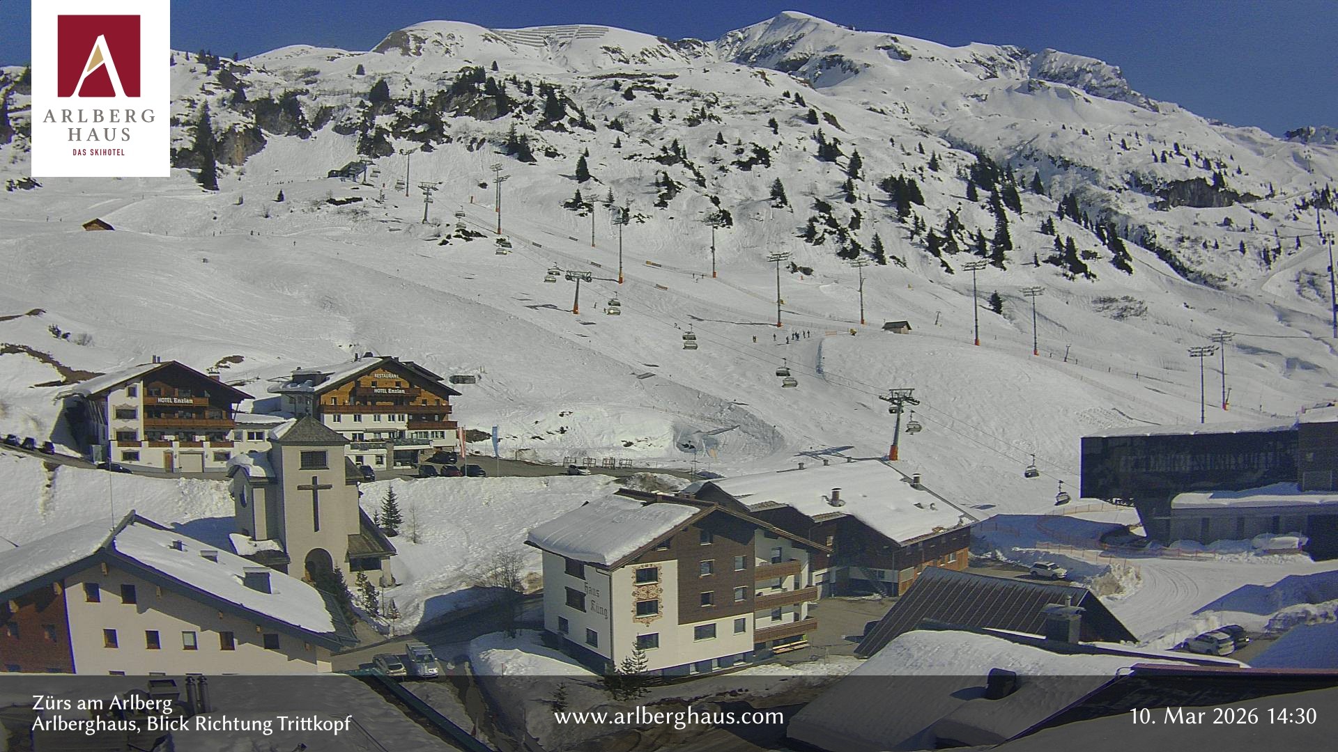 Archiv Foto Webcam Zürs: Hotel Arlberghaus