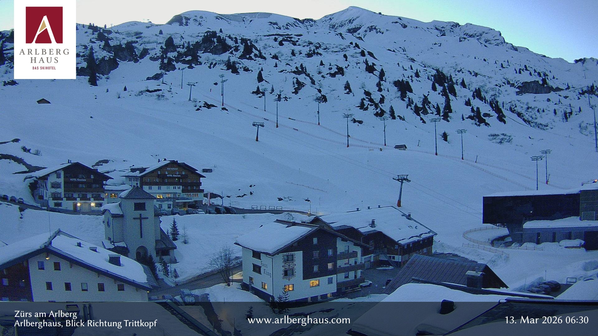 Archiv Foto Webcam Zürs: Hotel Arlberghaus