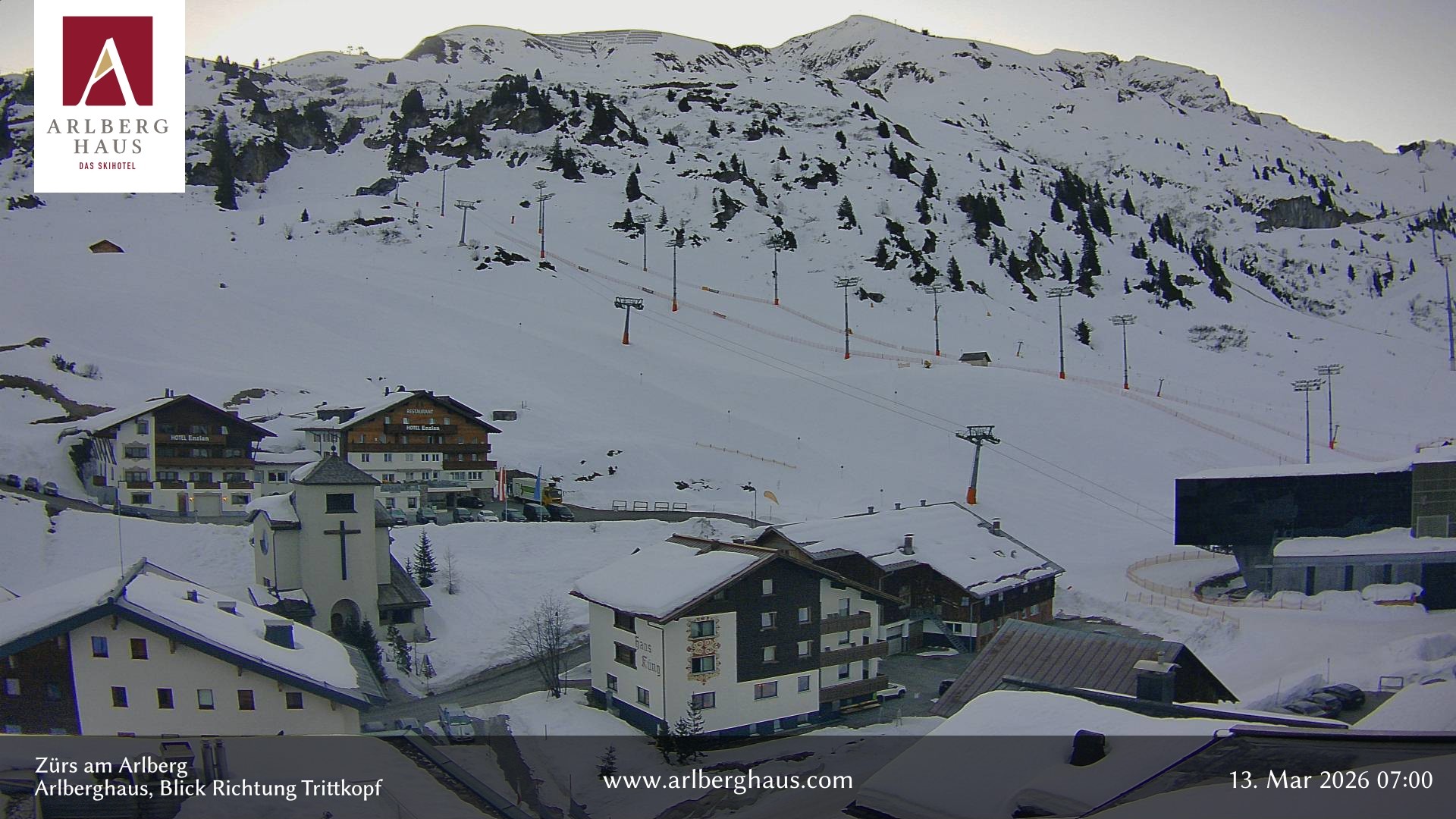 Archiv Foto Webcam Zürs: Hotel Arlberghaus