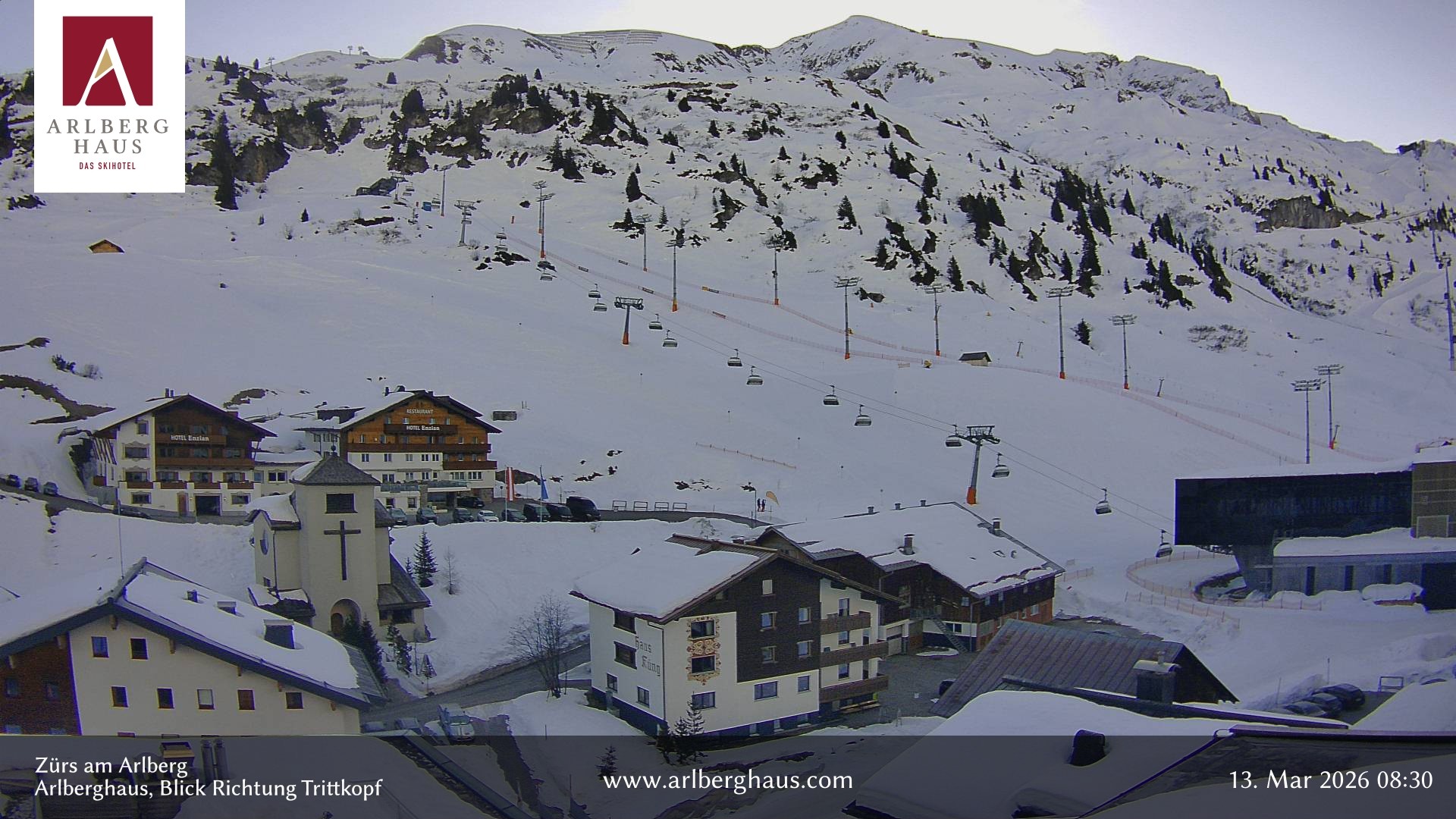 Archiv Foto Webcam Zürs: Hotel Arlberghaus