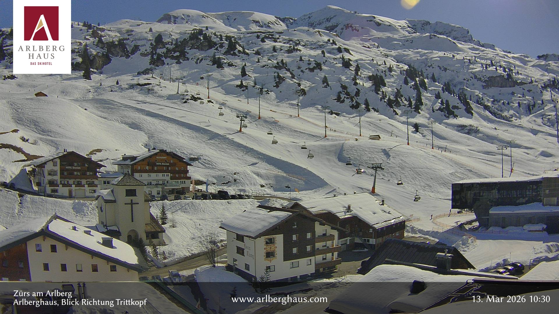 Archiv Foto Webcam Zürs: Hotel Arlberghaus