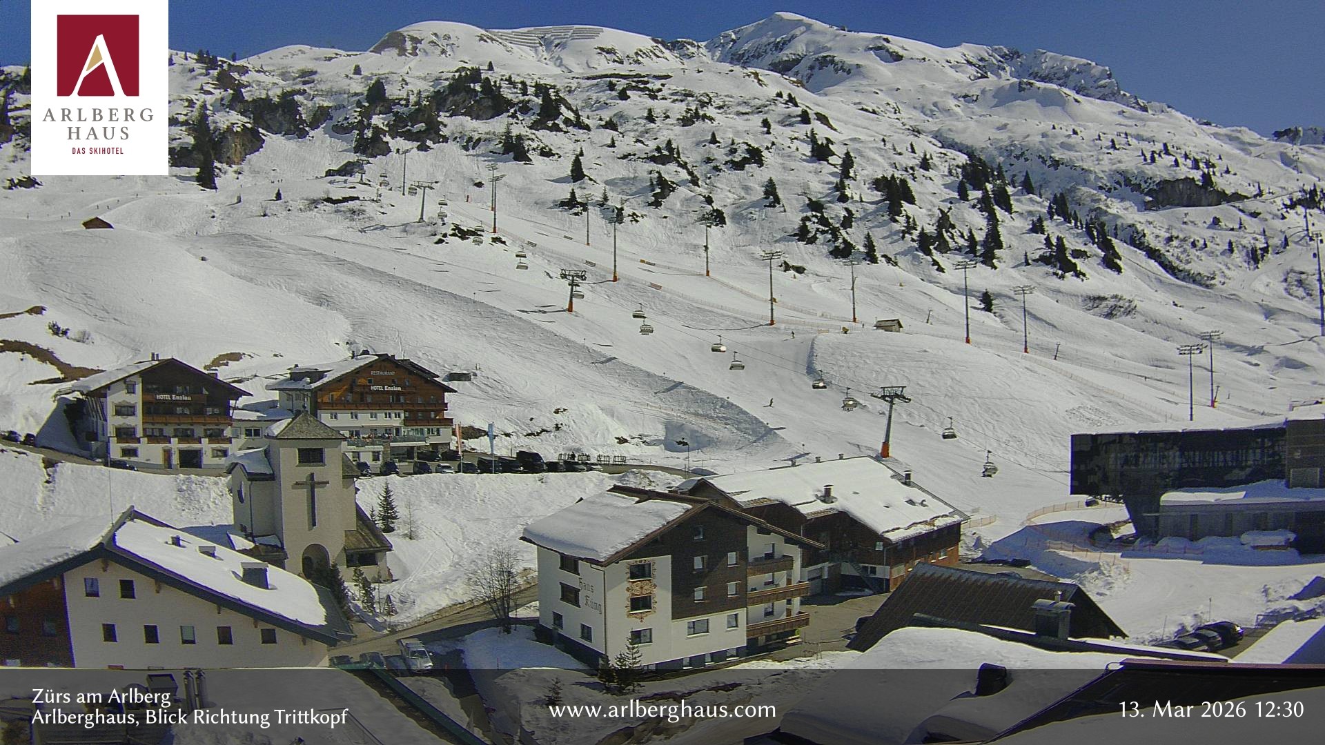 Archiv Foto Webcam Zürs: Hotel Arlberghaus