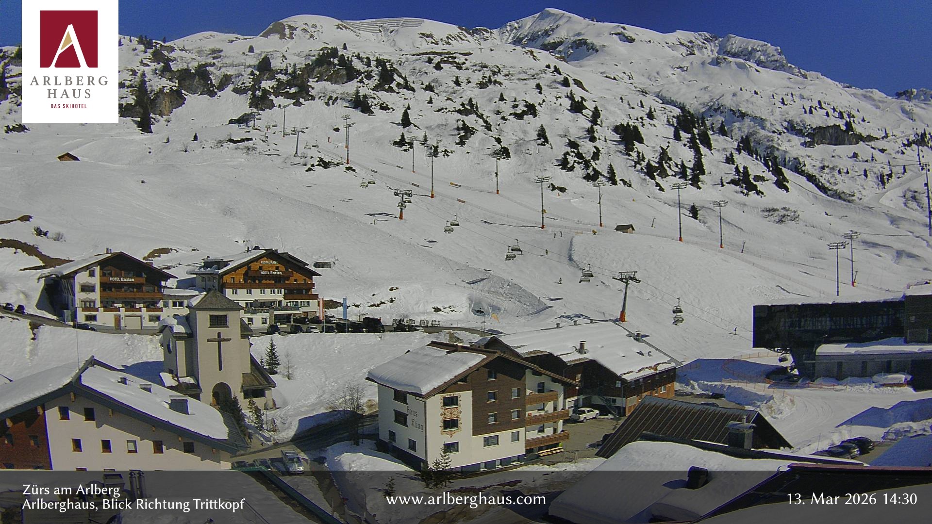 Archiv Foto Webcam Zürs: Hotel Arlberghaus