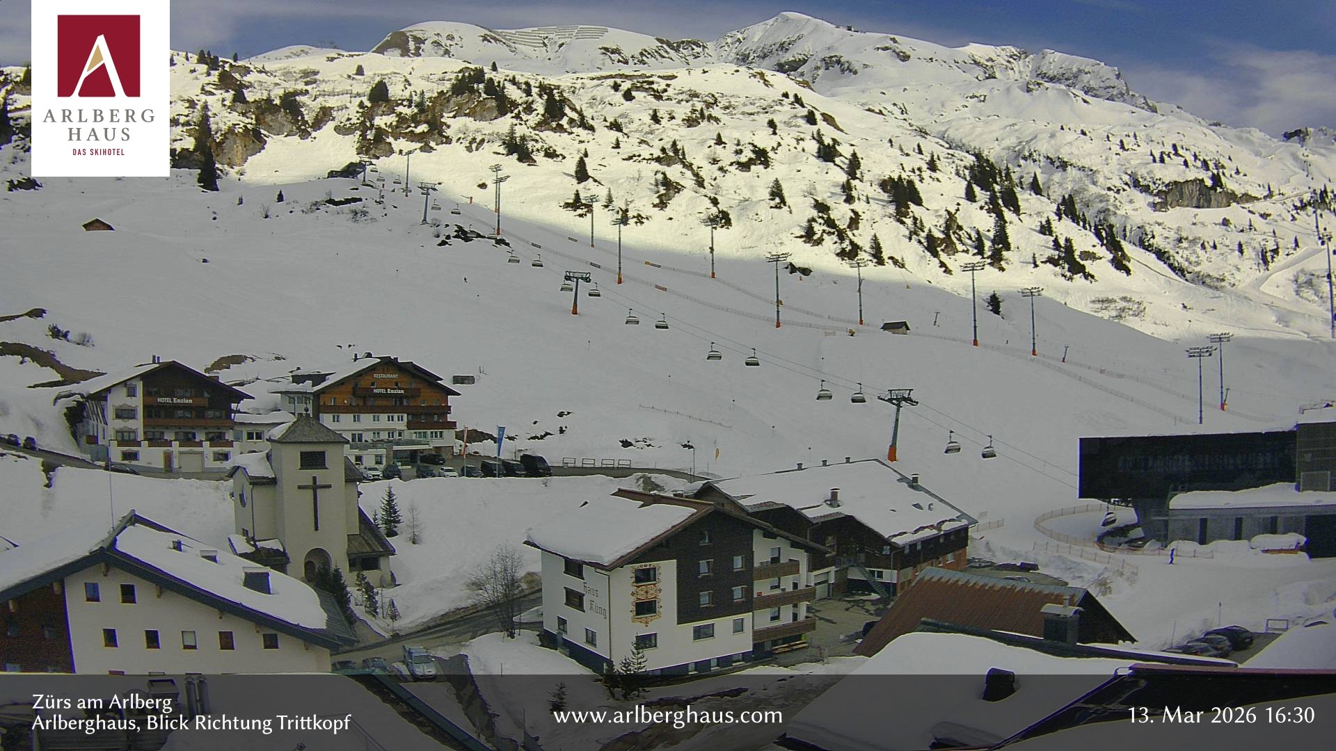 Archiv Foto Webcam Zürs: Hotel Arlberghaus