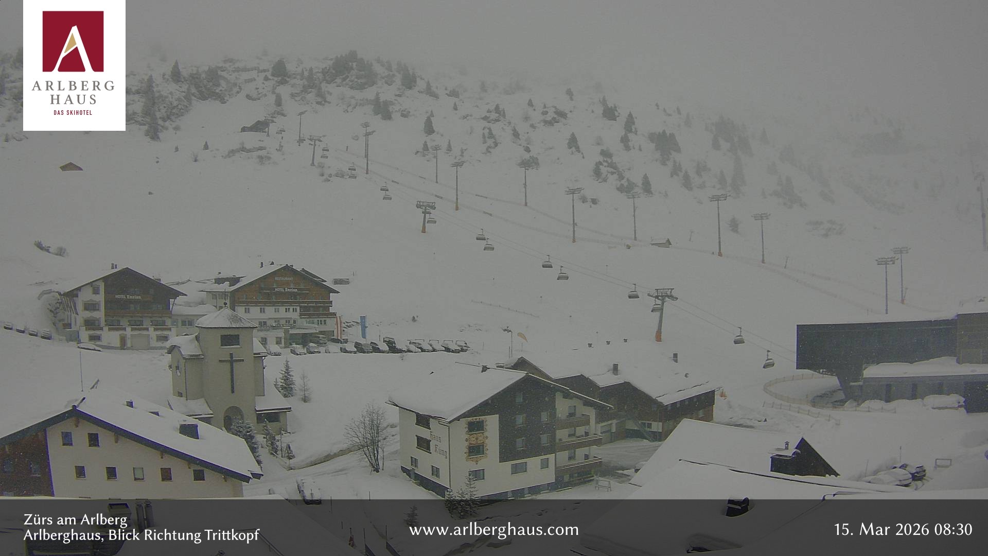 Archiv Foto Webcam Zürs: Hotel Arlberghaus