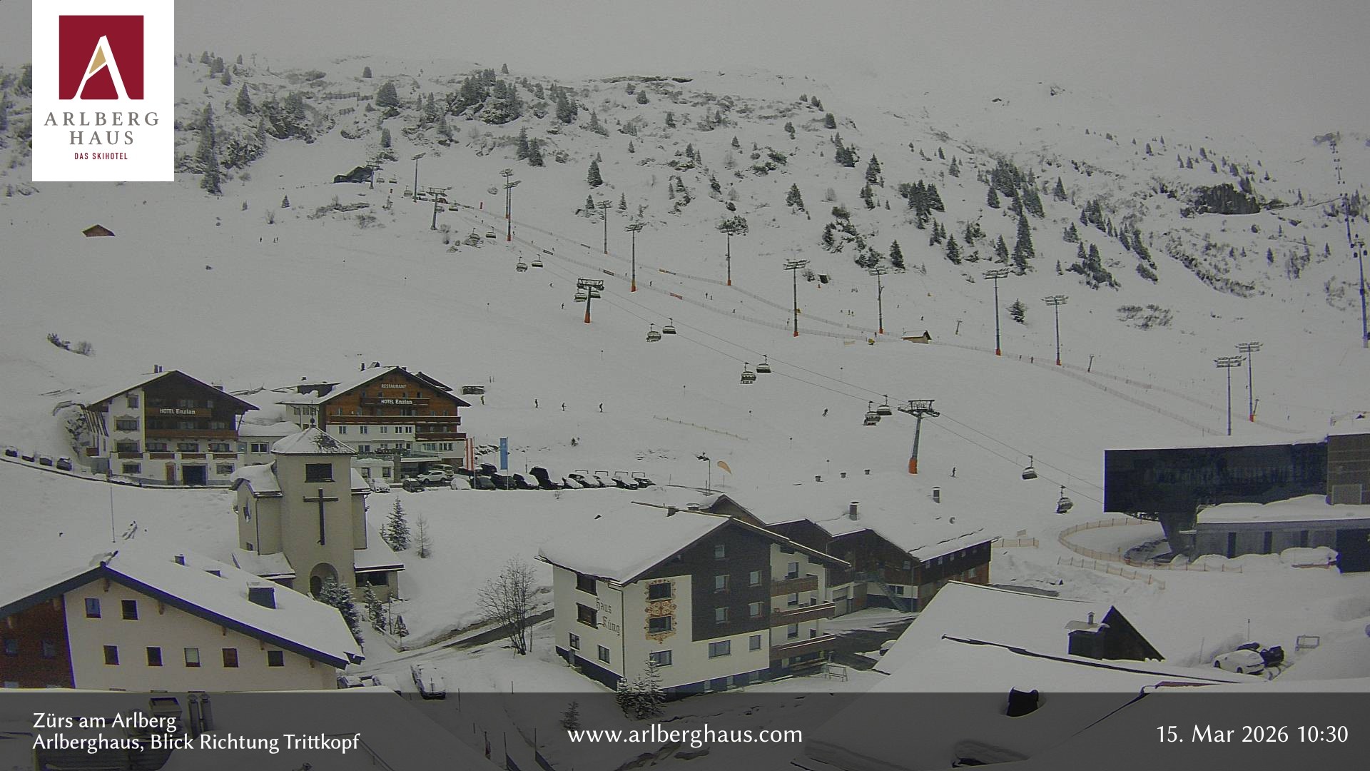 Archiv Foto Webcam Zürs: Hotel Arlberghaus